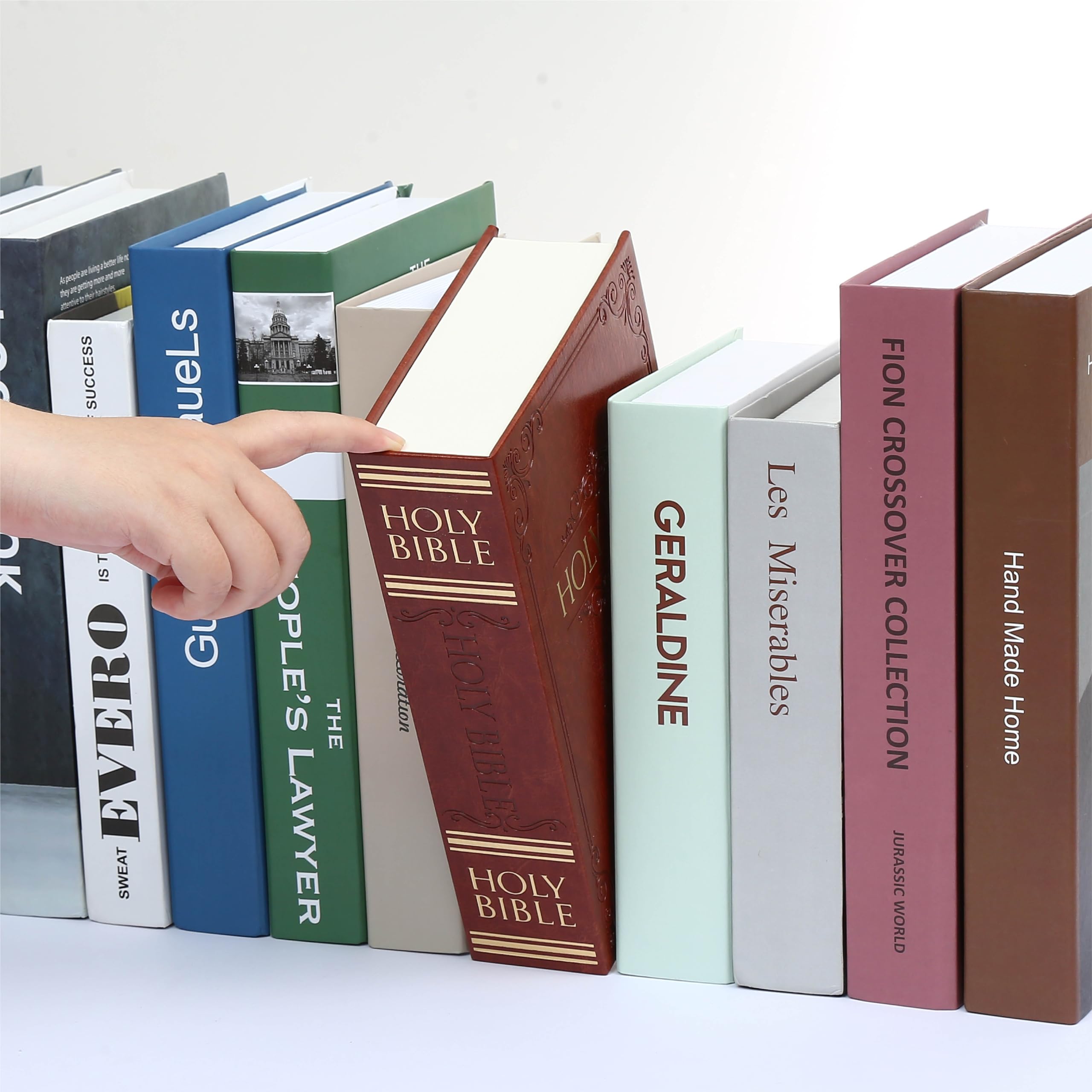 Deversion Buchsafe Aufbewahrungsbox mit echten Seiten, Zahlenschloss und Schlüsselschloss, Geldtresor, Buchaufbewahrung, Schlossboxen für persönliche Gegenstände, 23,9 x 15,5 x 5,8 cm
