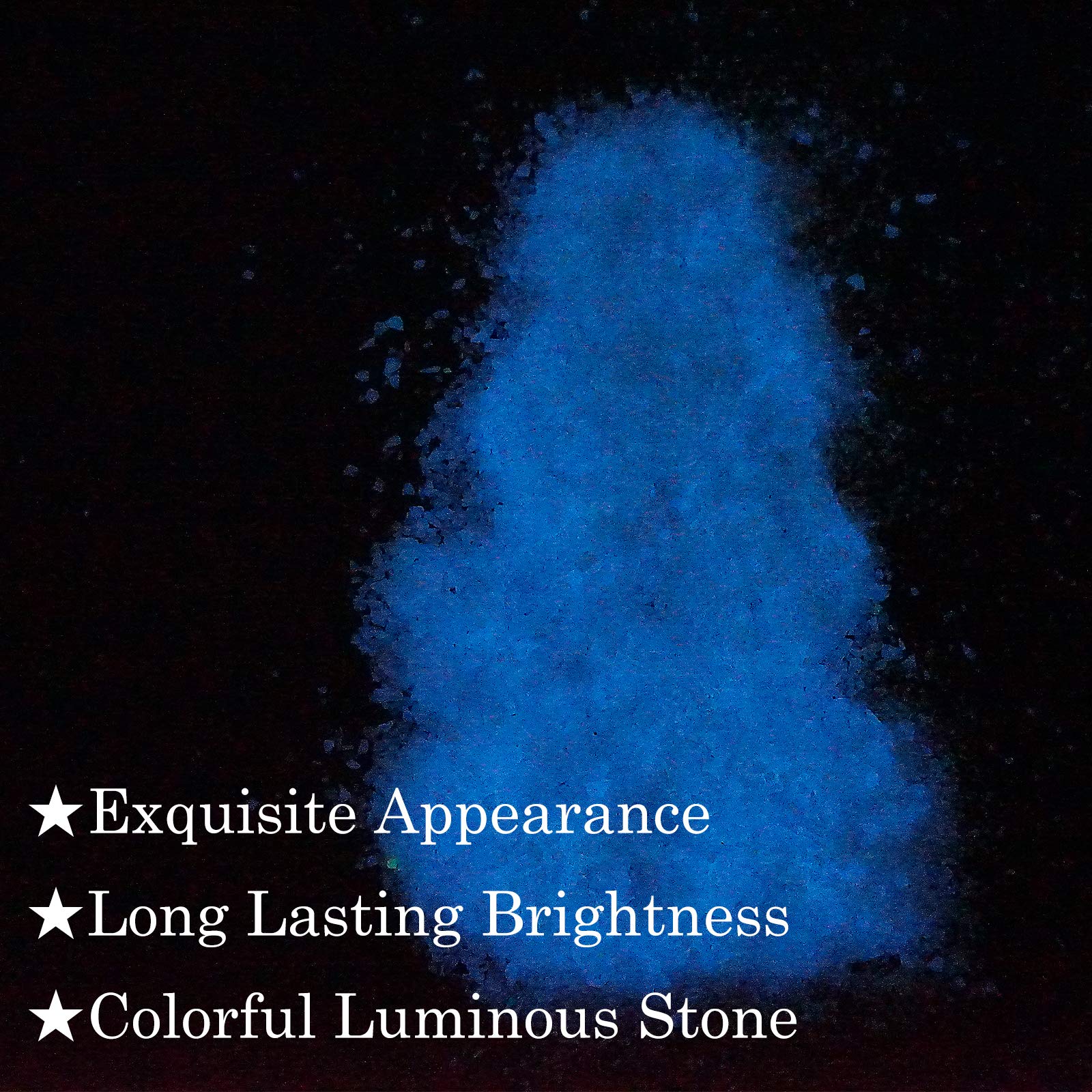 Herefun Pietre Luminosi, 300g Pietra Luminosa Giardino, Ciottoli Luminosi Fluorescente, Ciottoli Fluorescenti Incandescente Blu Decorazione per Acquario, Vialetto, Decorazioni all'Aria Aperta (Blu)