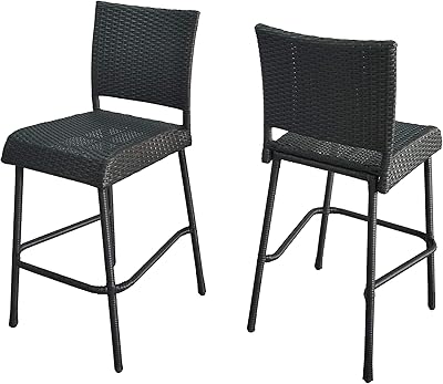 Christopher Knight Home Jiro Outdoor Wicker Barstool, Gray