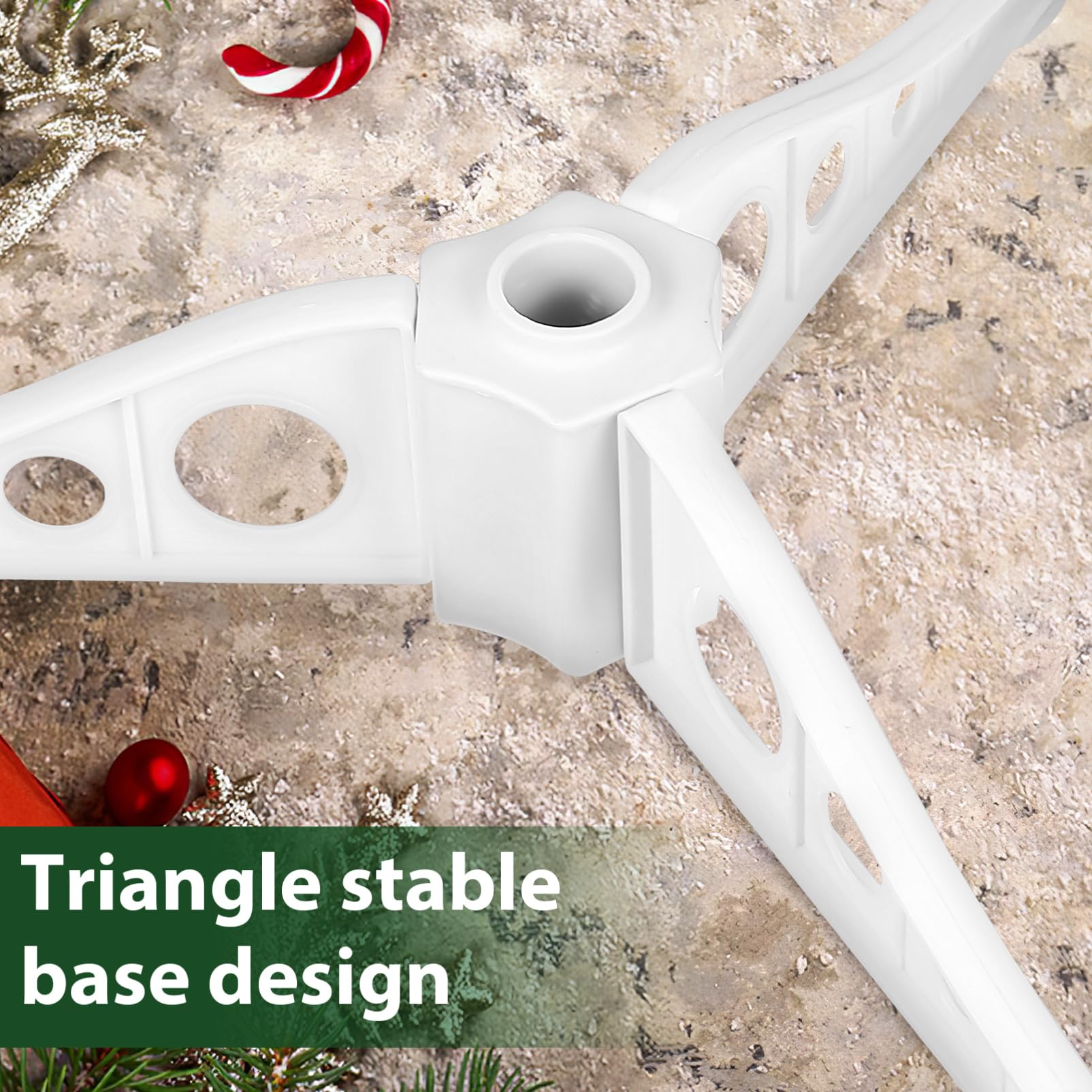TOPBATHY Christmas Tree Stand for Small Artificial Tree Plastic Rotating Christmas Tree Base Pole Stand for Diy Craft Supply Tree Holder - Image 4