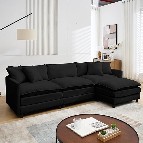 Sofá seccional en forma de L de 72 pulgadas, sofá seccional con diván de almacenamiento, esquinero tapizado en forma de L, con bolsillo para oficina