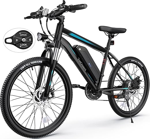 TotGuard Electric Bike, Electric Bike for Adults, 26" Ebike 350W Adult Electric Bicycles, 19.8MPH Electric Mountain Bike, 36V 10.4Ah Battery, Suspension Fork, Shimano 21 Speed Gears