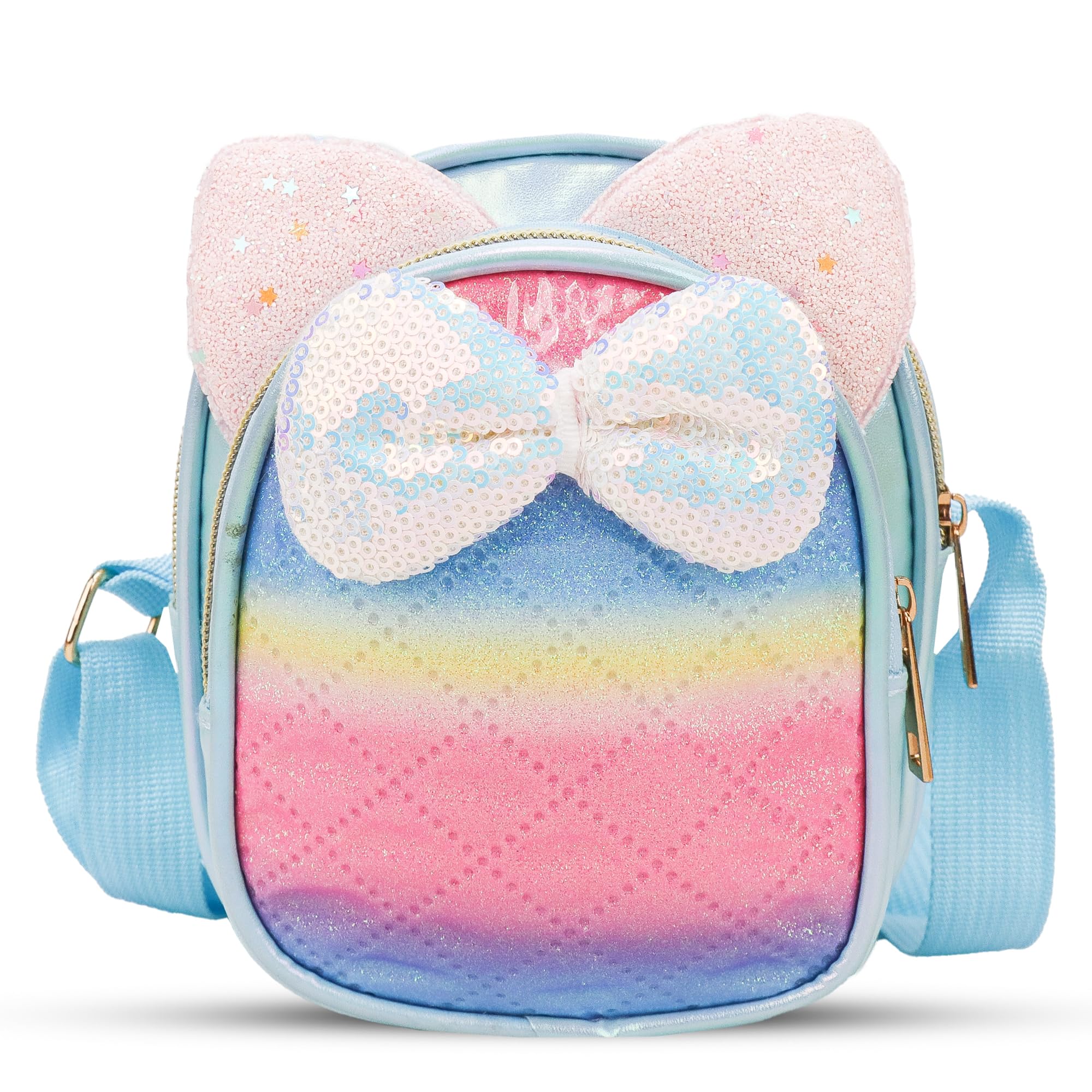 ADSON Holographic Rainbow Shade Crossbody Bag Tie Bow Fix Sequins Purse Cute Shoulder Bag Coin Purse Handbag Cute Tote Girl Messenger Girl Child Tote Wallet Flash kids Crossbody Bag(Multi Colour) (B0D6LWVQ9S) Amazon Price History, Amazon Price Tracker