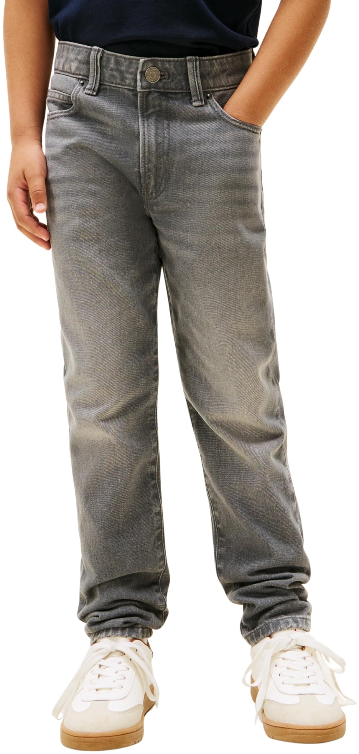 Tommy Hilfiger Boys Straight Grey Jeans KB0KB10038 Denim (Mid Grey) 14 Years