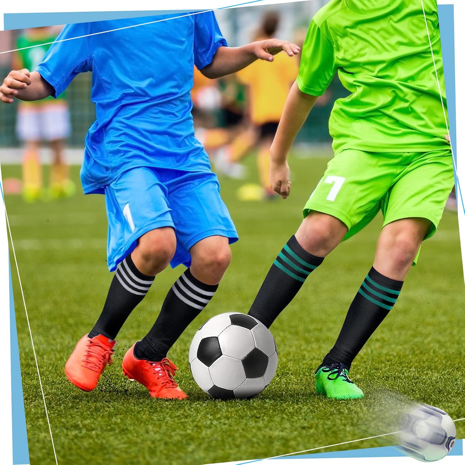 Unittype 6 Pair Rainbow Knee High Socks Women Colorful Striped Novelty Stockings Sports Long Tube Down Syndrome Socks - Image 3