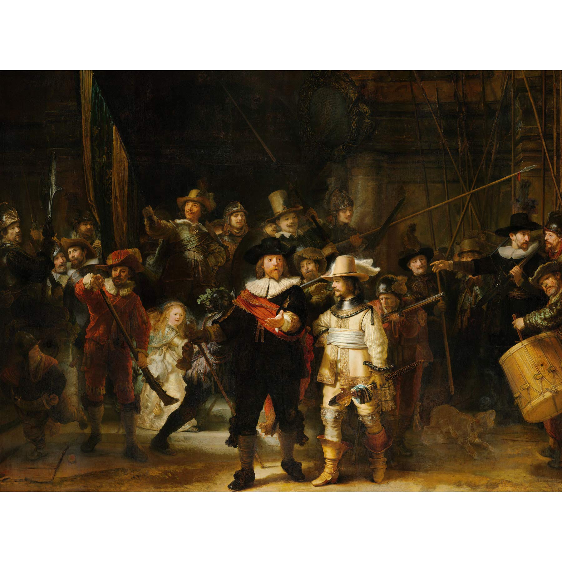 Artery8 Rembrandt Night Watch Scene The Shooting Company Large Wall Art Poster Print Thick Paper 18X24 Inch