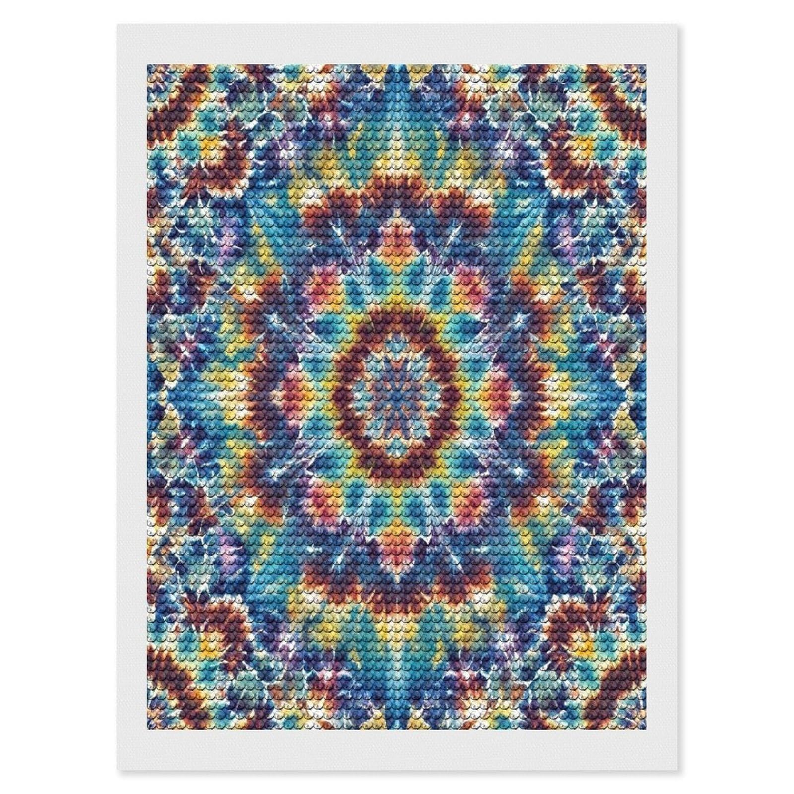 FekiLoot Tie Dye Pattern Diamond Painting Kits for Beginners DIY Diamond Art Kits for Adults Full Drill Round Diamond Dot Gem Art Painting Fun DIY Crafts for Home Kitchen Wall Decor Gift 12"x16"