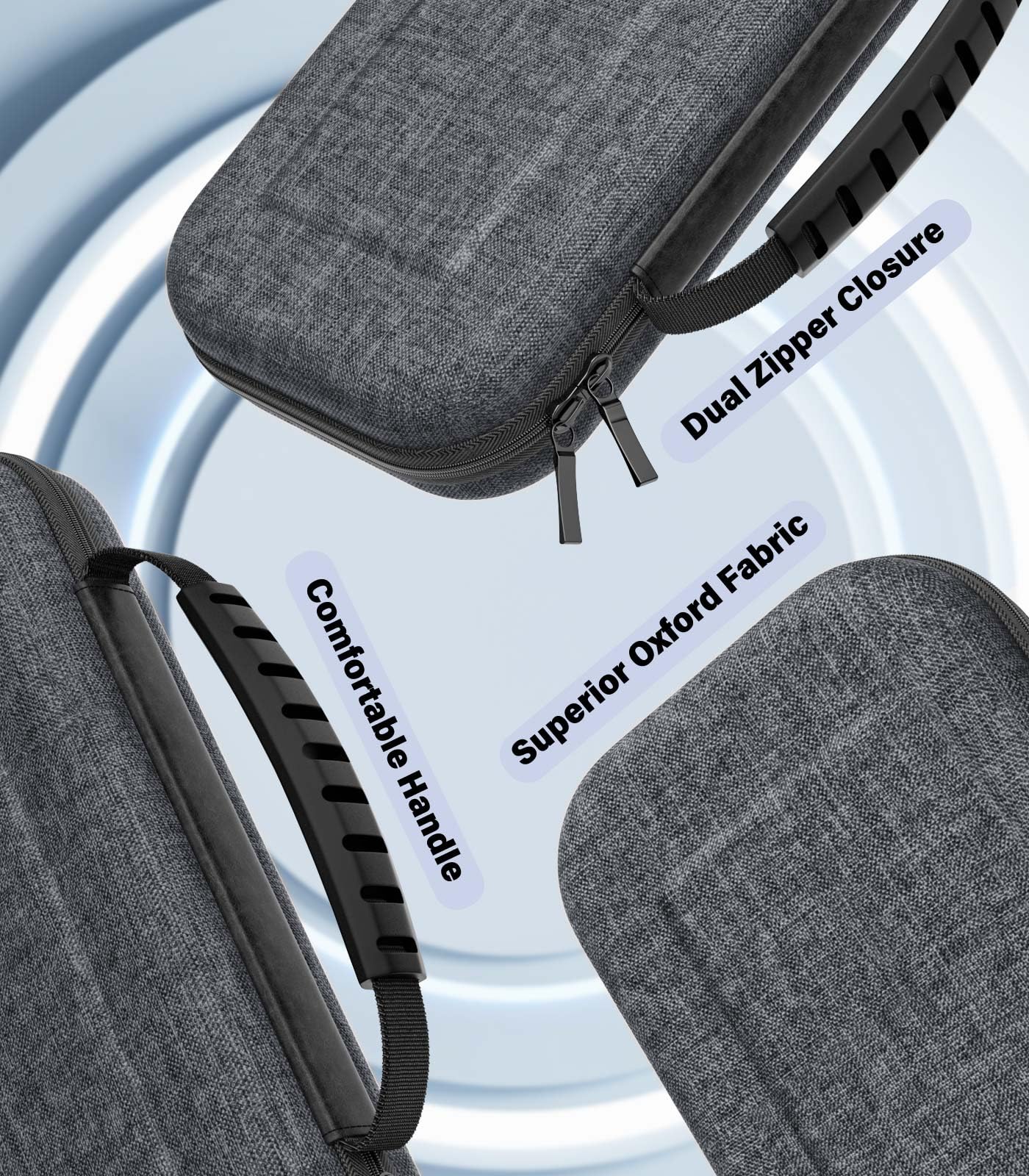 MoKo Étui pour Nintendo Switch 2 (2025), Housse Rigide de Protection Grande Capacité avec 10 Cartouches de Jeux, Pochette de Transport Boîtier pour Switch 2 2025 et Accessoires, Gris Texturé
