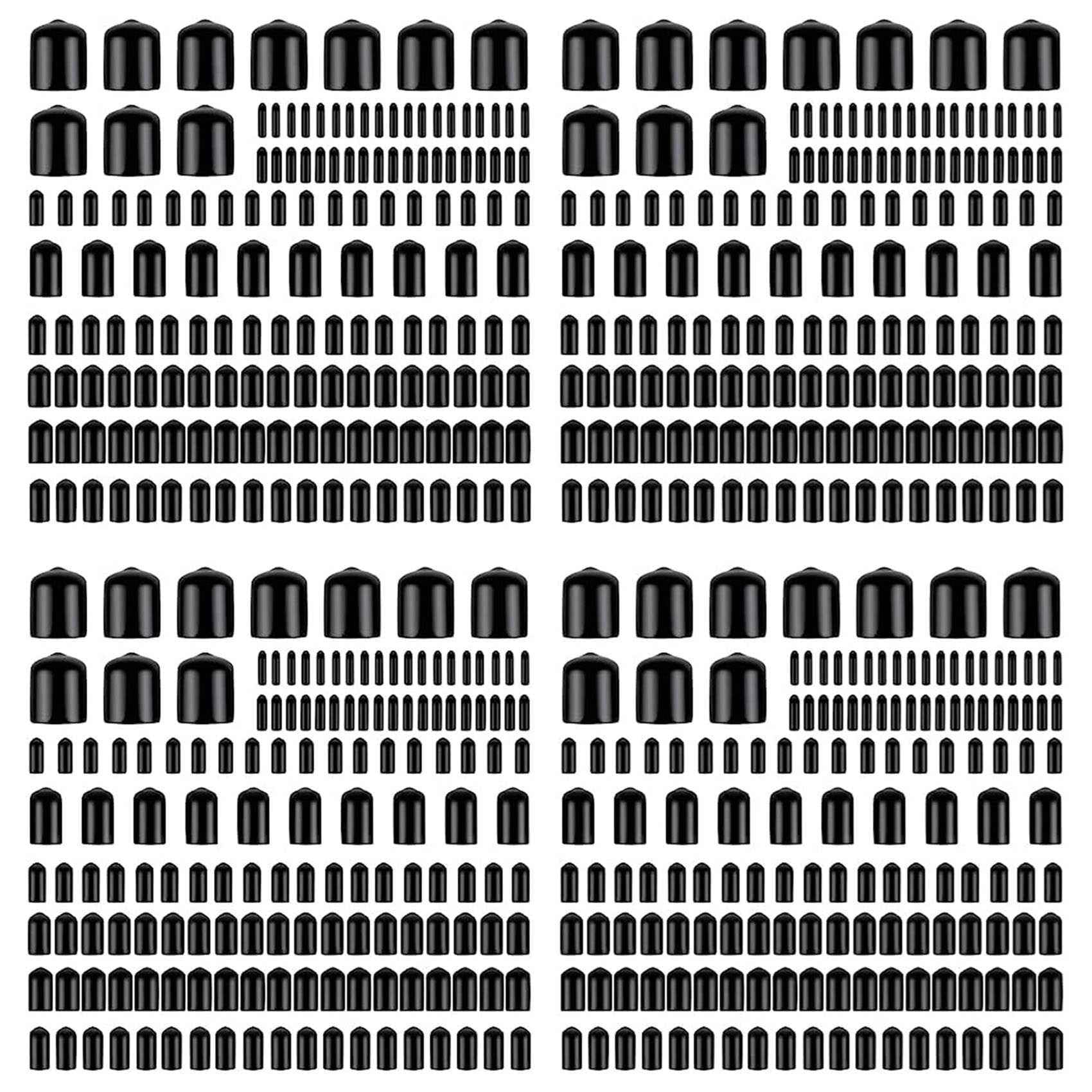 Jnchdghwa 640Pcs Assorted Size Rubber End Caps, Flexible Thread Protector Caps Round Vinyl Bolt Cover Caps in 9 Size