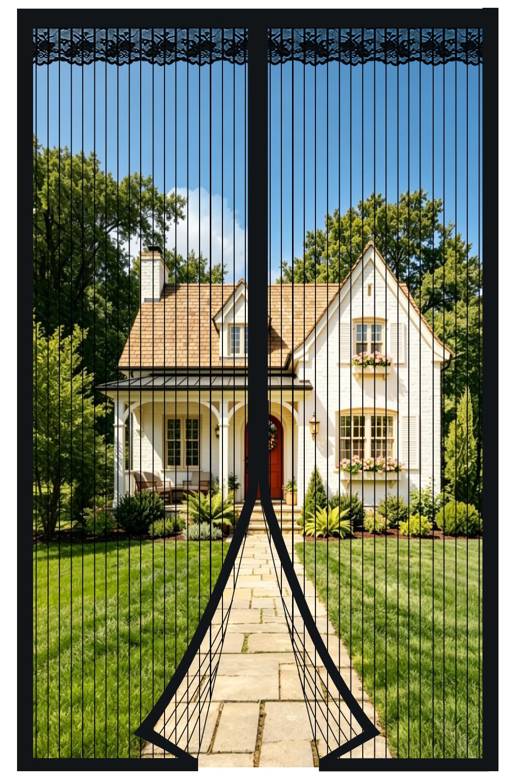 DIKER Magnetic Fly Screen Door, Fly Nets for Doors 80 X 200cm, Door Fly Screen, Screen Mesh Insect Protection Door No Gap, Easy to Install Without Drilling, Keep Bugs Out Lets Fresh Air in, Black
