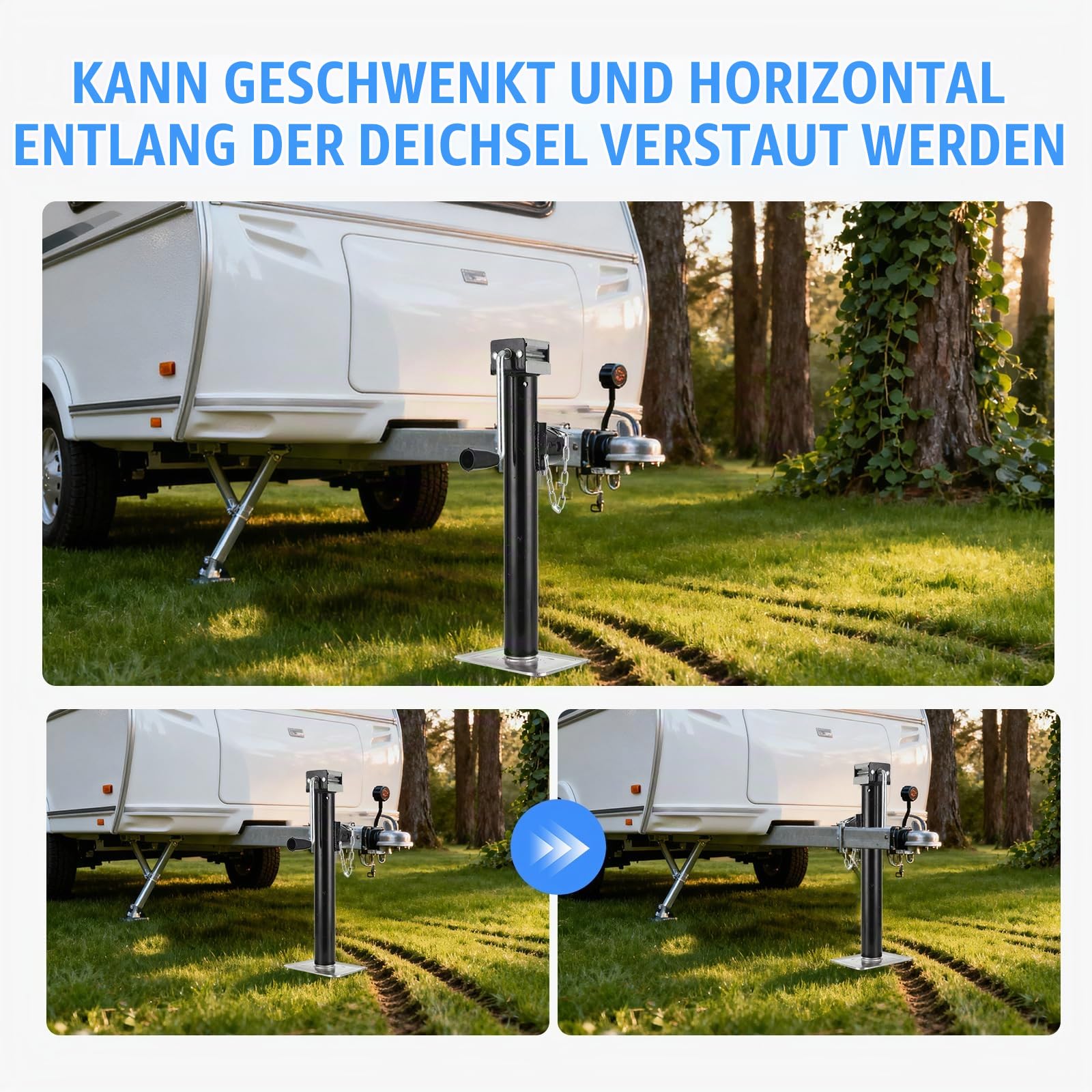 2X Ausdrehstütze klappbar 800kg Abstellstütze 530-900mm Stützfuß Anhänger
