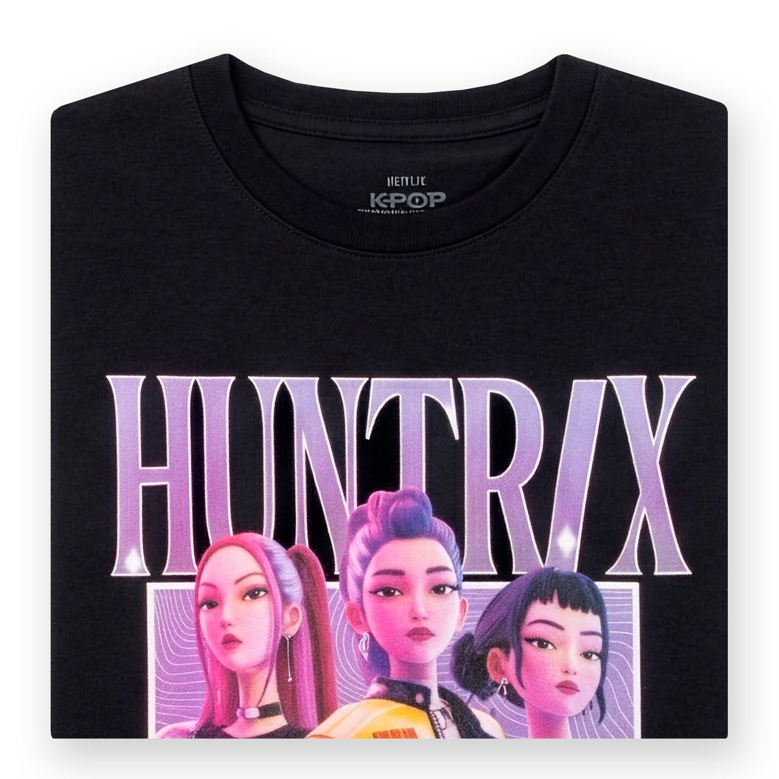 KPop Demon Hunters Camiseta Niña, Camiseta KPOP Niña con Motivo De Huntrix, Top Niña Manga Corta para El Verano