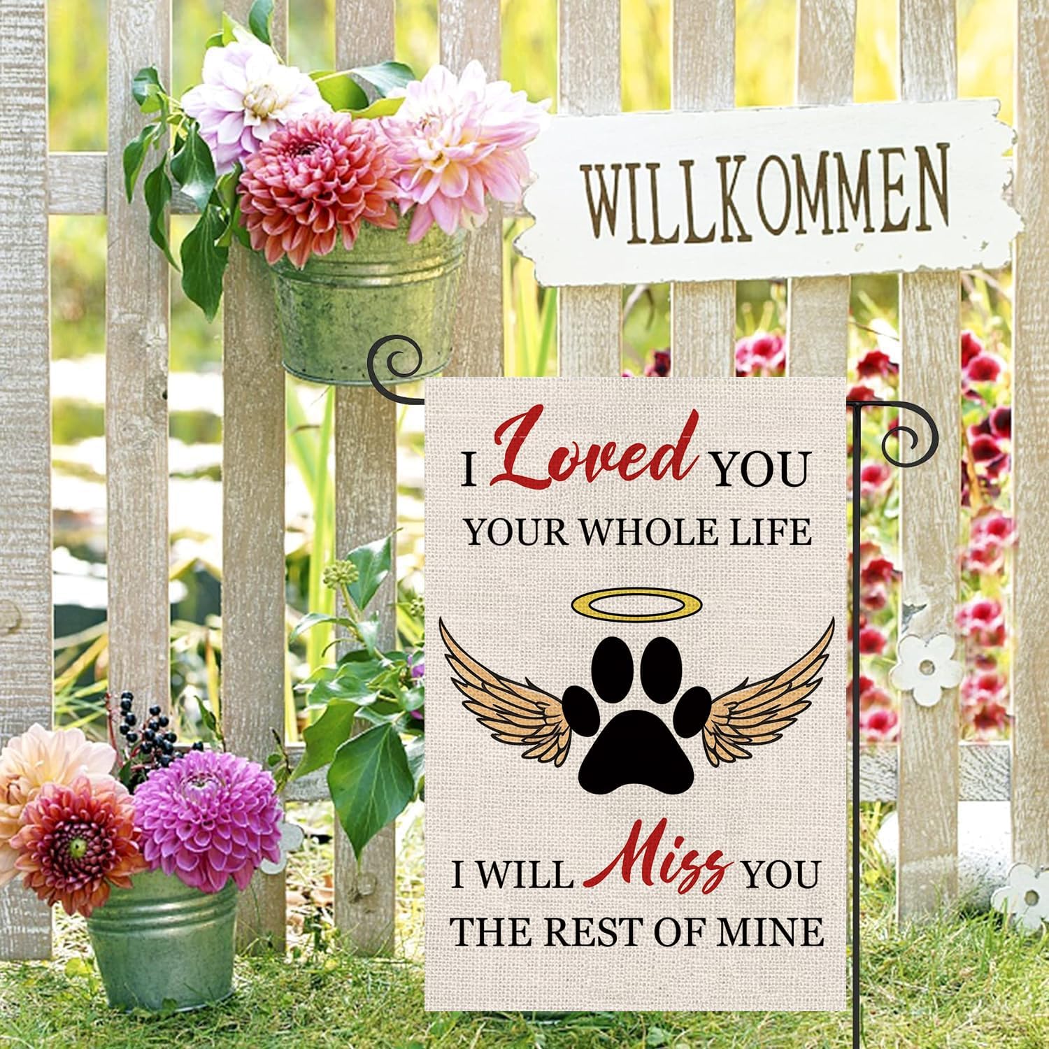 Memorial Garden Flag Vertical Double Sided Dog Paw Outdoor Yard Decoration 12.5 x 18 Inch - Image 4