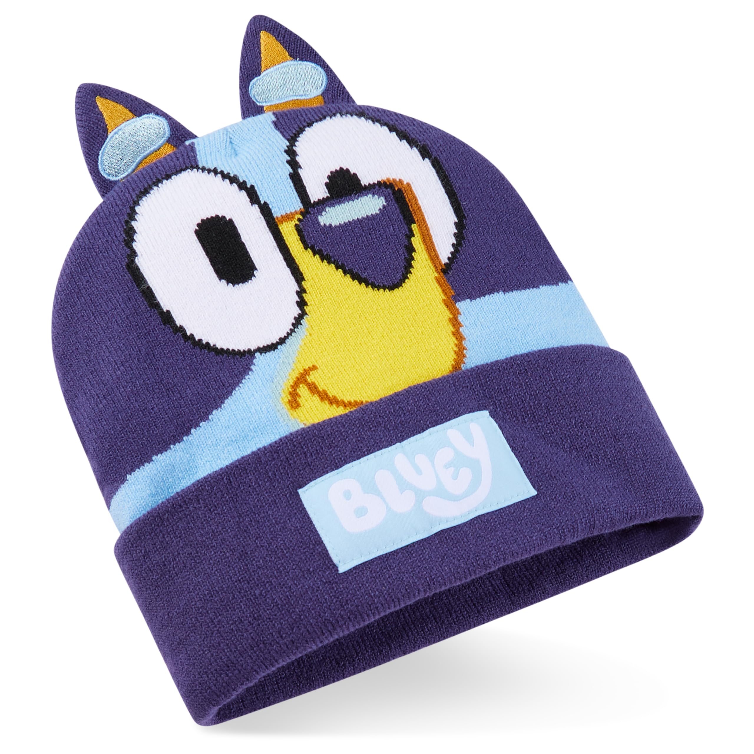 Bluey Girls Winter Set, Kids Hat & Gloves Scarf or Beanie and Gloves - Gifts for Girls (2-8 Years, Blue Bluey 3 Pcs)