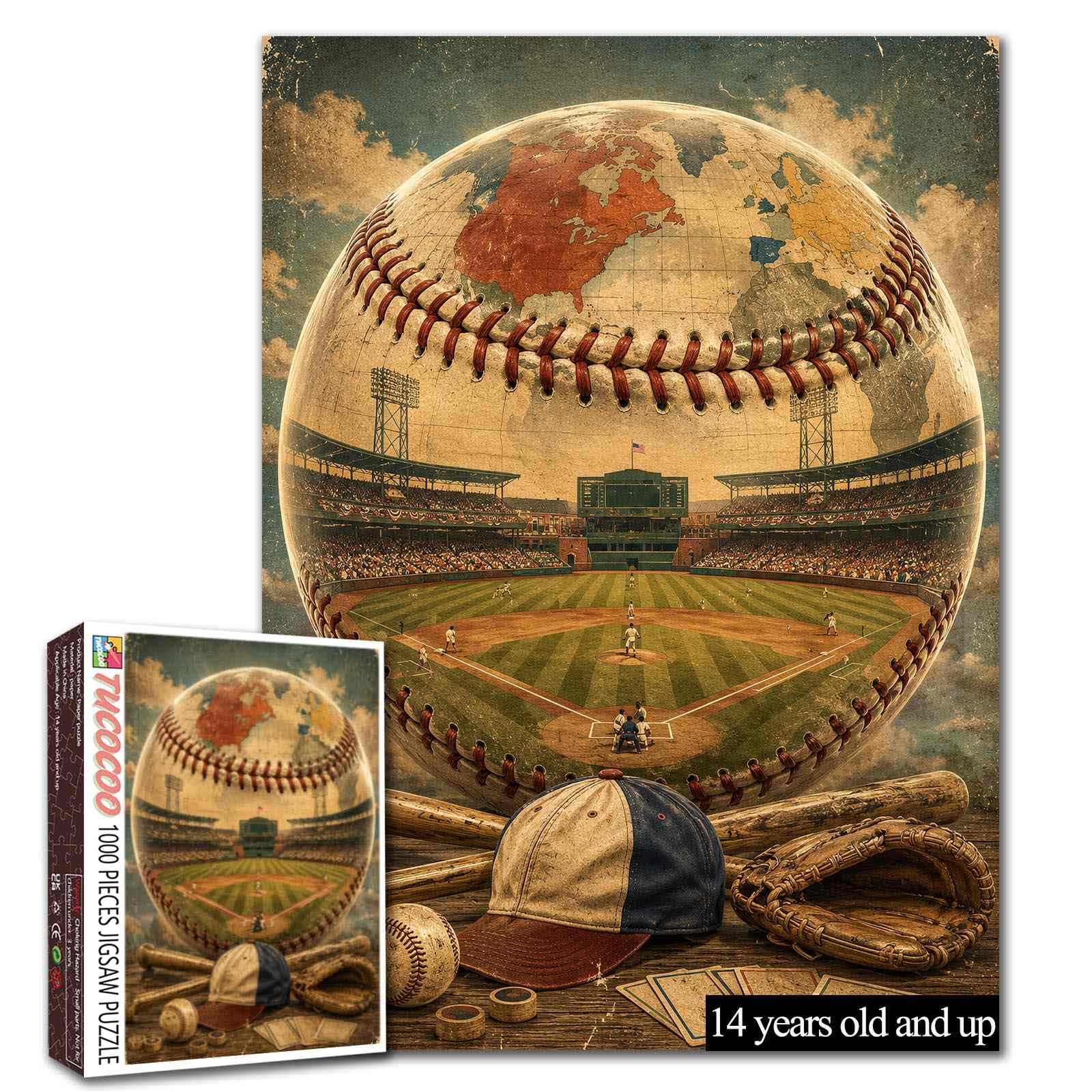 Retro Baseball Field 1000 piece Puzzle for Adults Sports Gift DIY Handwork