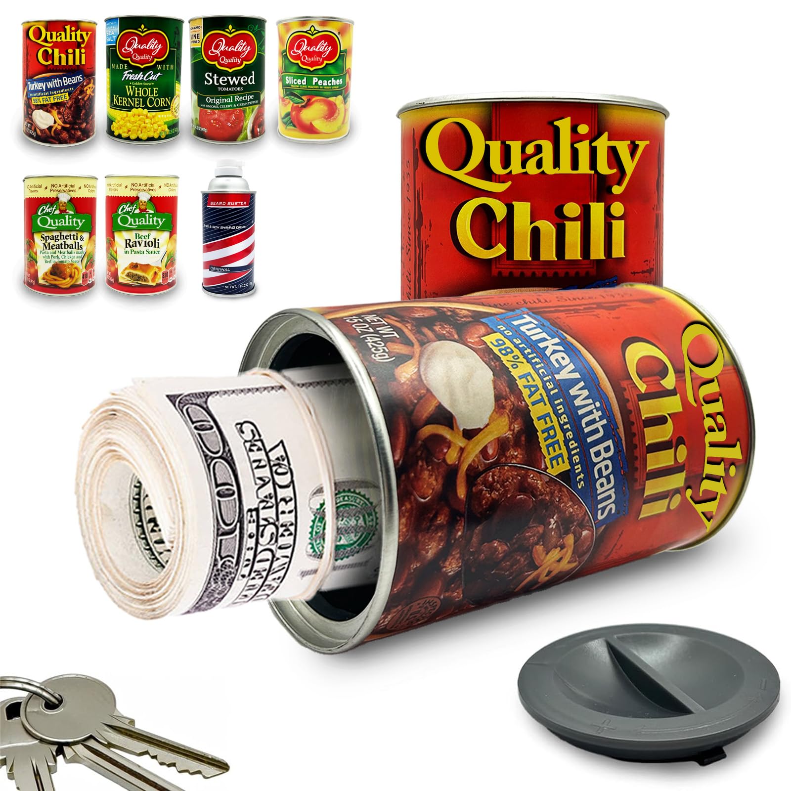 Fake Soup Can Diversion Safe - Keep Your Valuables Safe - like Jewelry, Cash, Money, Coins, Car Keys - Storage Home Security - Turkey