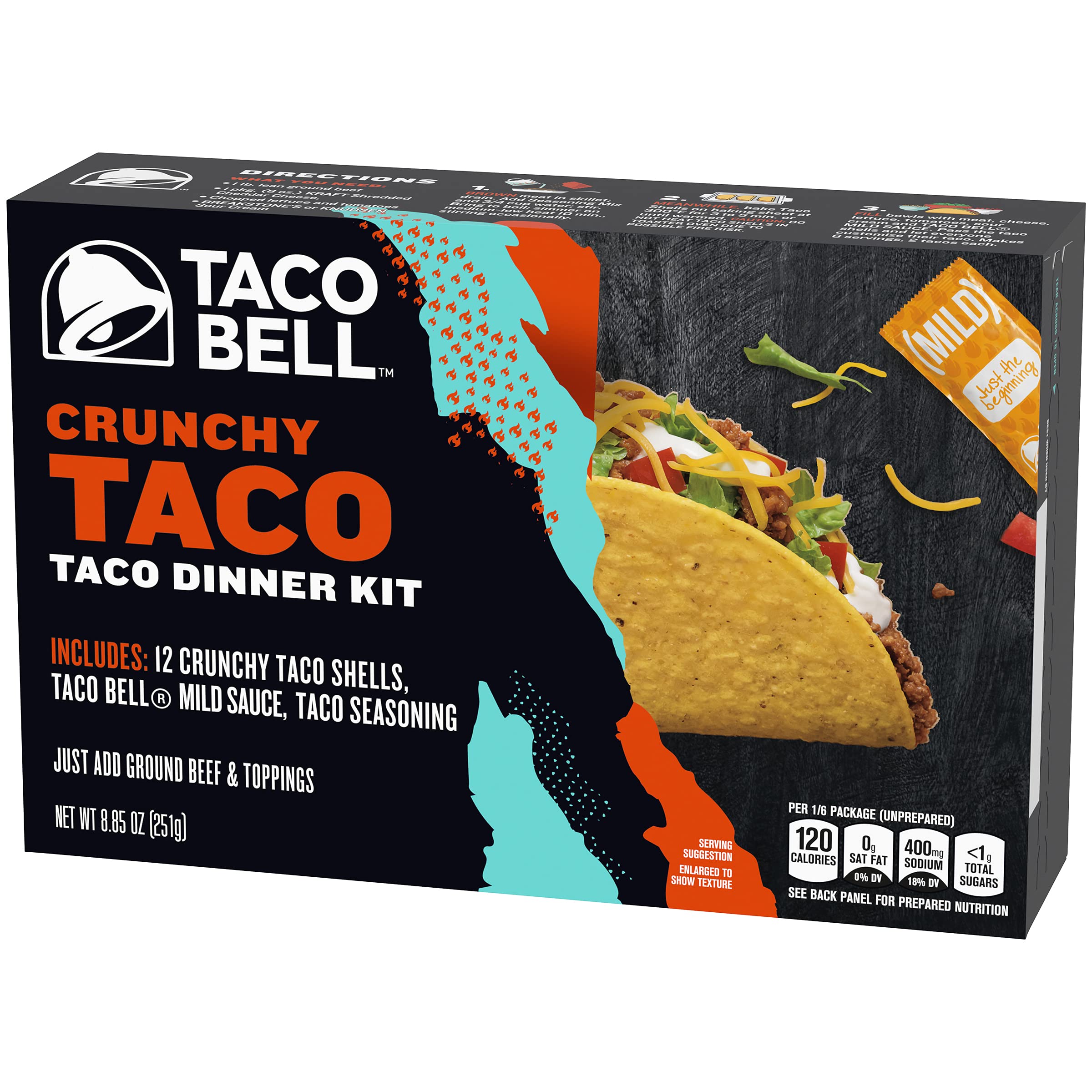 Taco Bell Crunchy Taco Dinner Kit with 12 Crunchy Taco Shells (Taco