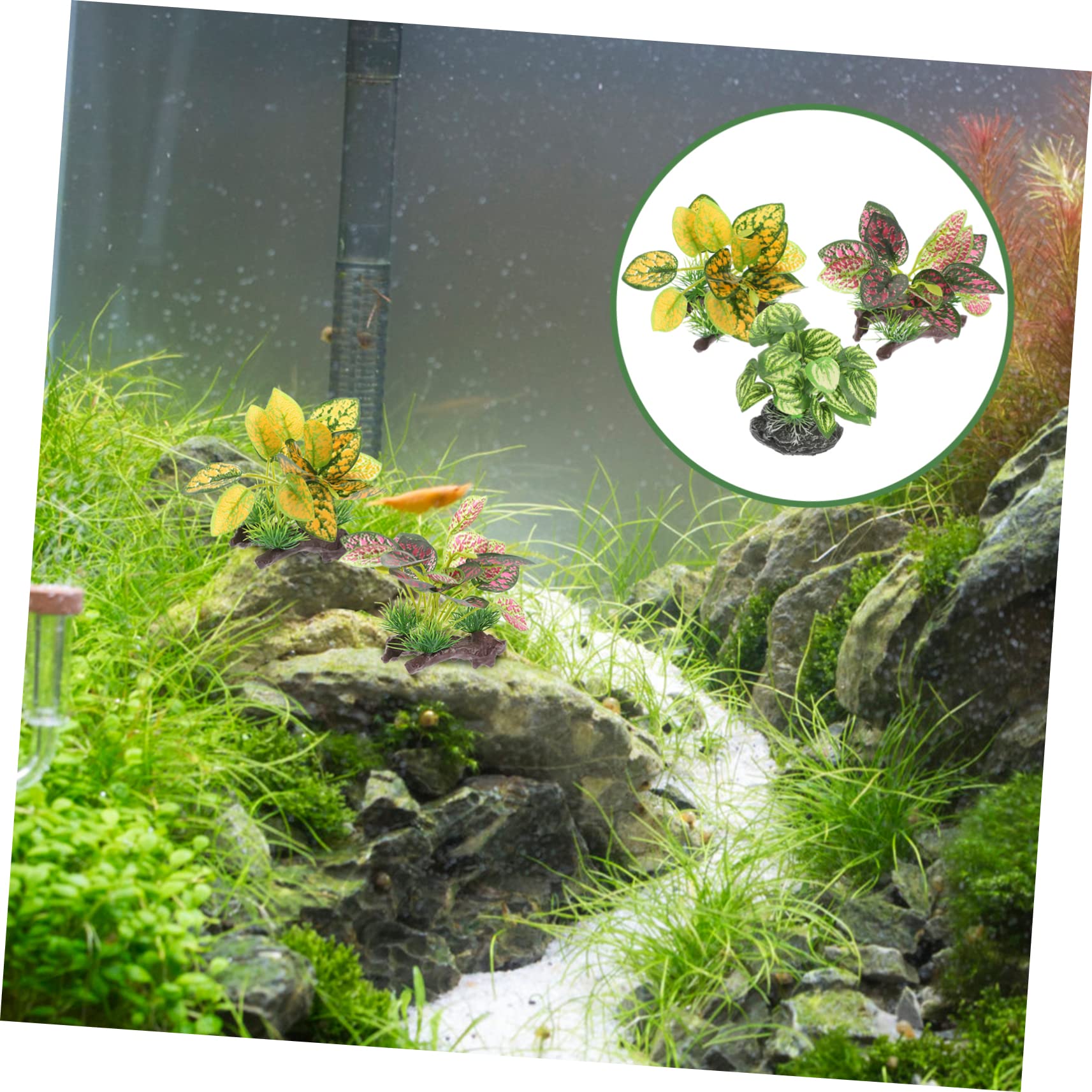 Happyyami 15piezas Adornos De Plantas De Agua Artificiales para Acuarios Decoración Lifelike para Peceras Accesorios De Paisajismo Acuático