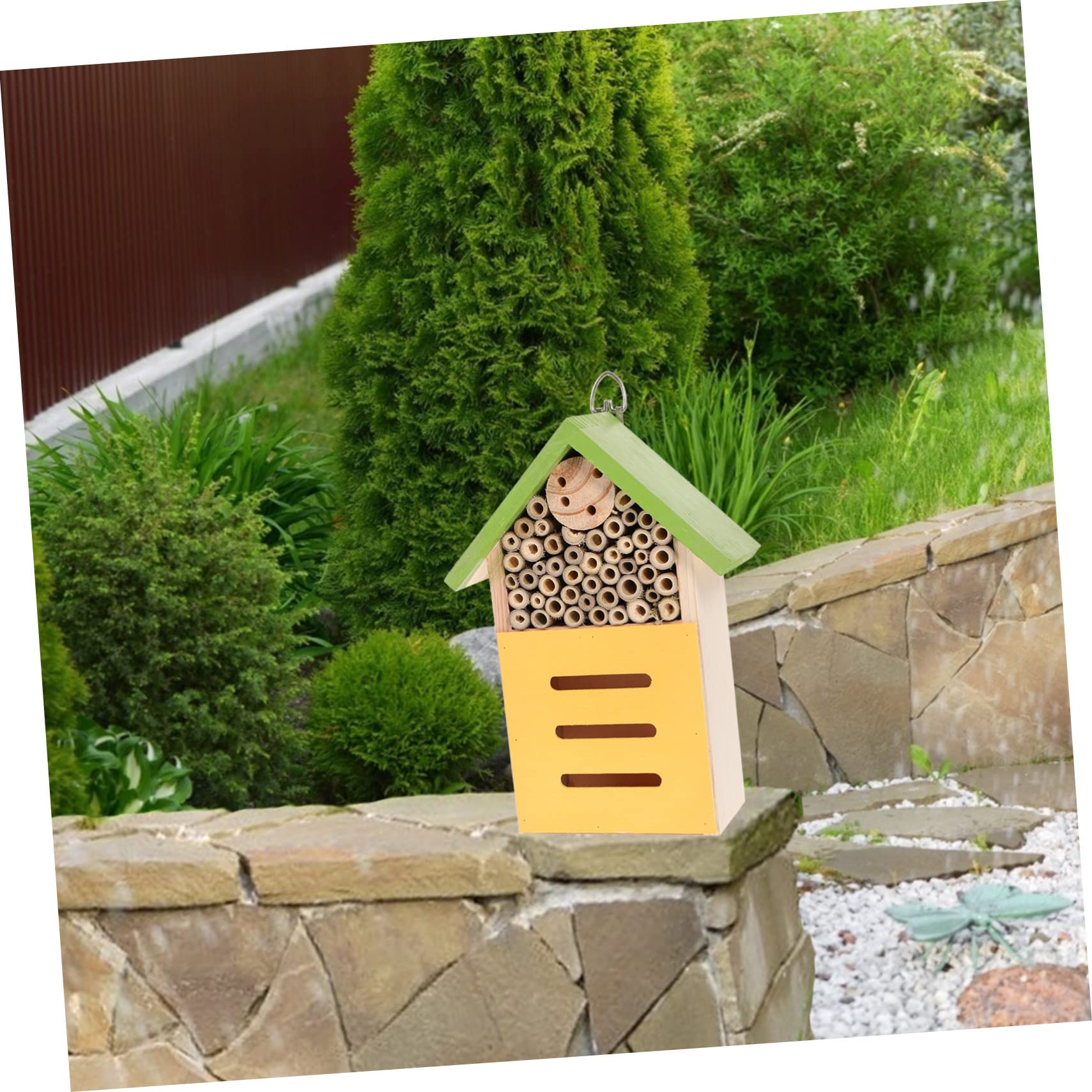 Abaodam Kreatives Insektenhaus Grüne Hütte für Bienen und Marienkäfer Dekorativ für Garten Fördert Bestäubung und Nützlinge