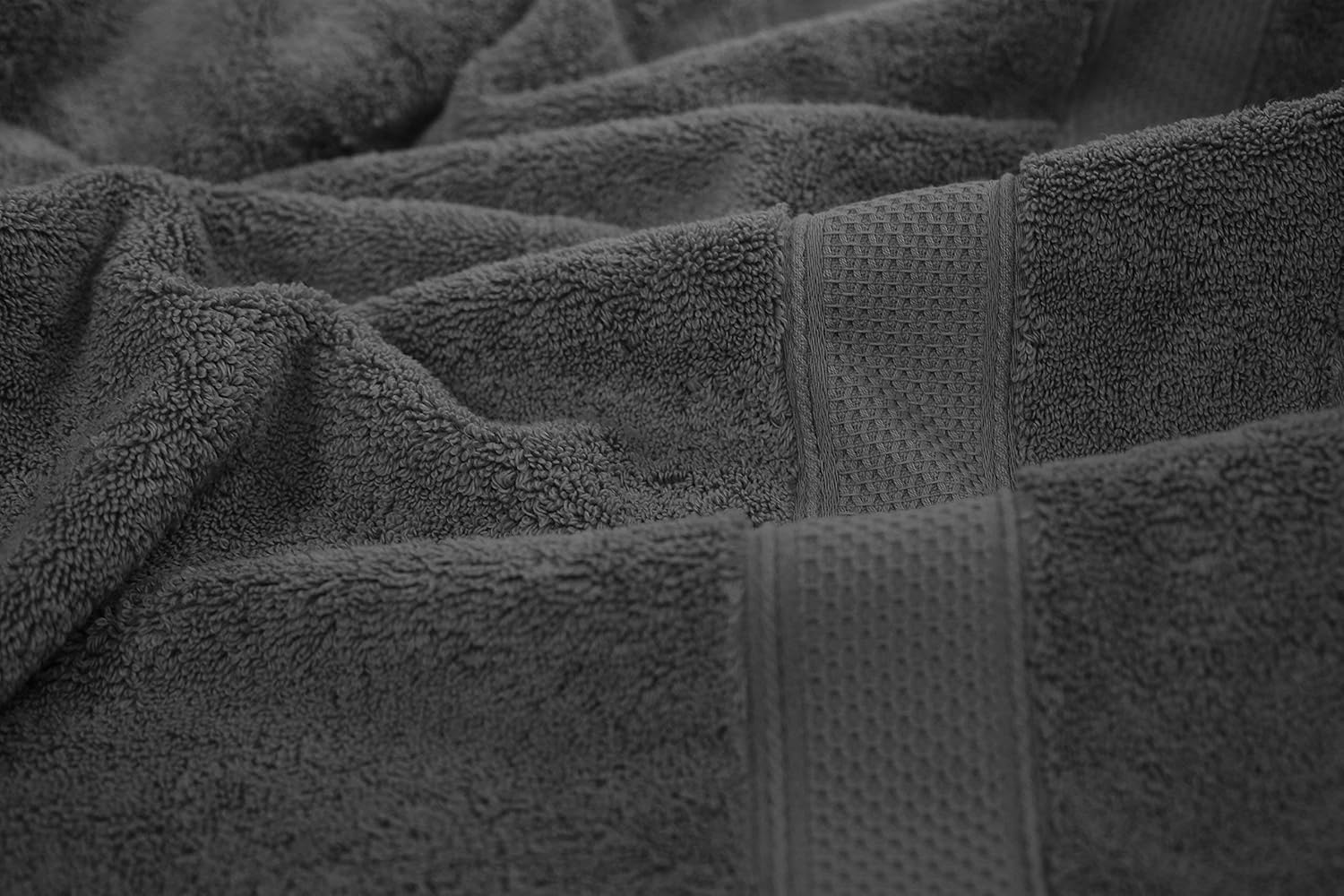 Luxurious Extra Large Turkish Bath Towel Sets 4pc - Ultra Soft, Thick, Plush & Highly Absorbent Premium Hotel & Spa Quality Oversized Cotton Towels for Adults - Enhance Your Bathroom - Space Gray : Home & Kitchen