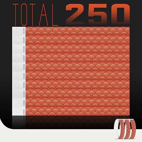 Miniatura 2 de Tyvek - Pulseras para eventos, diseño creativo clásico colorido de 34 pulgadas, paquete de 250 pulseras para fiestas, grupos, formación de equipos e