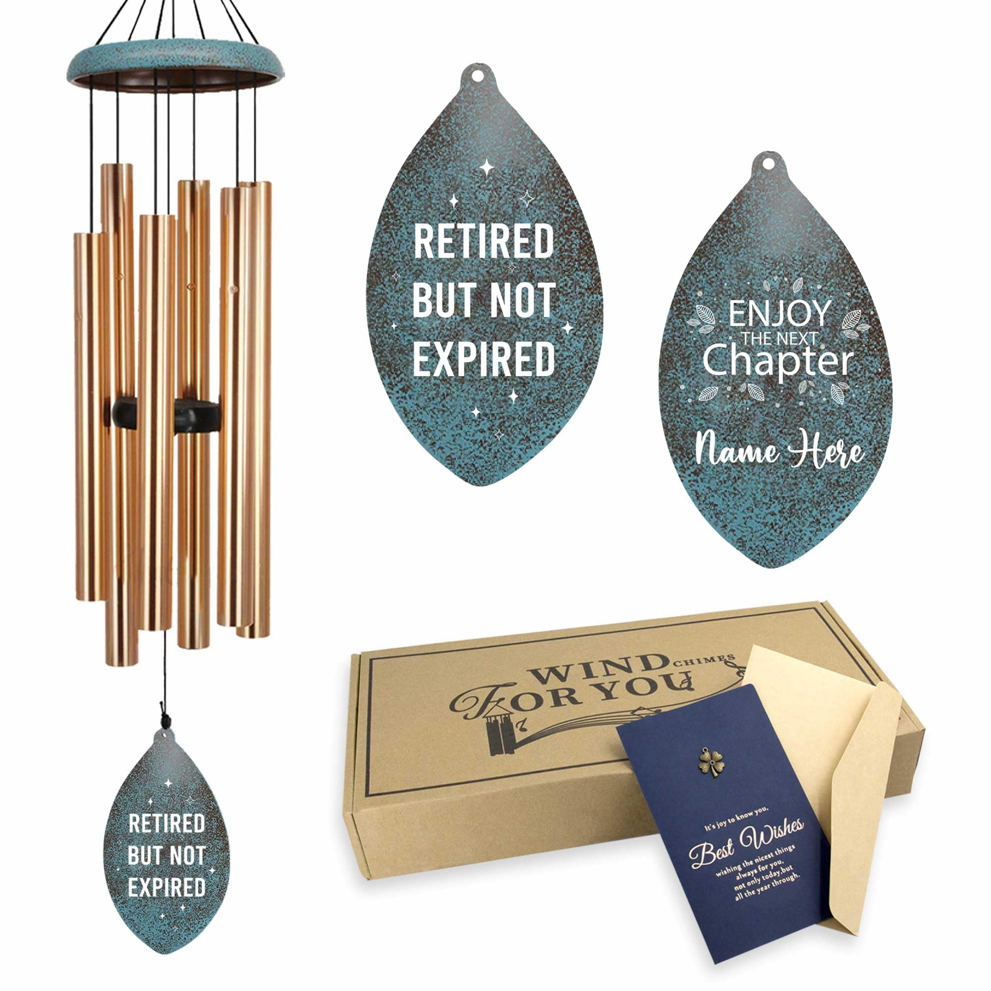 ASTARIN Personalized 35" Happy Retirement Wind Chimes, Retirement Wind Chimes Gift for Women/Men Teacher Coworker 2025, Going Away Farewell Gifts, Deep Tone Larde Wind Chime