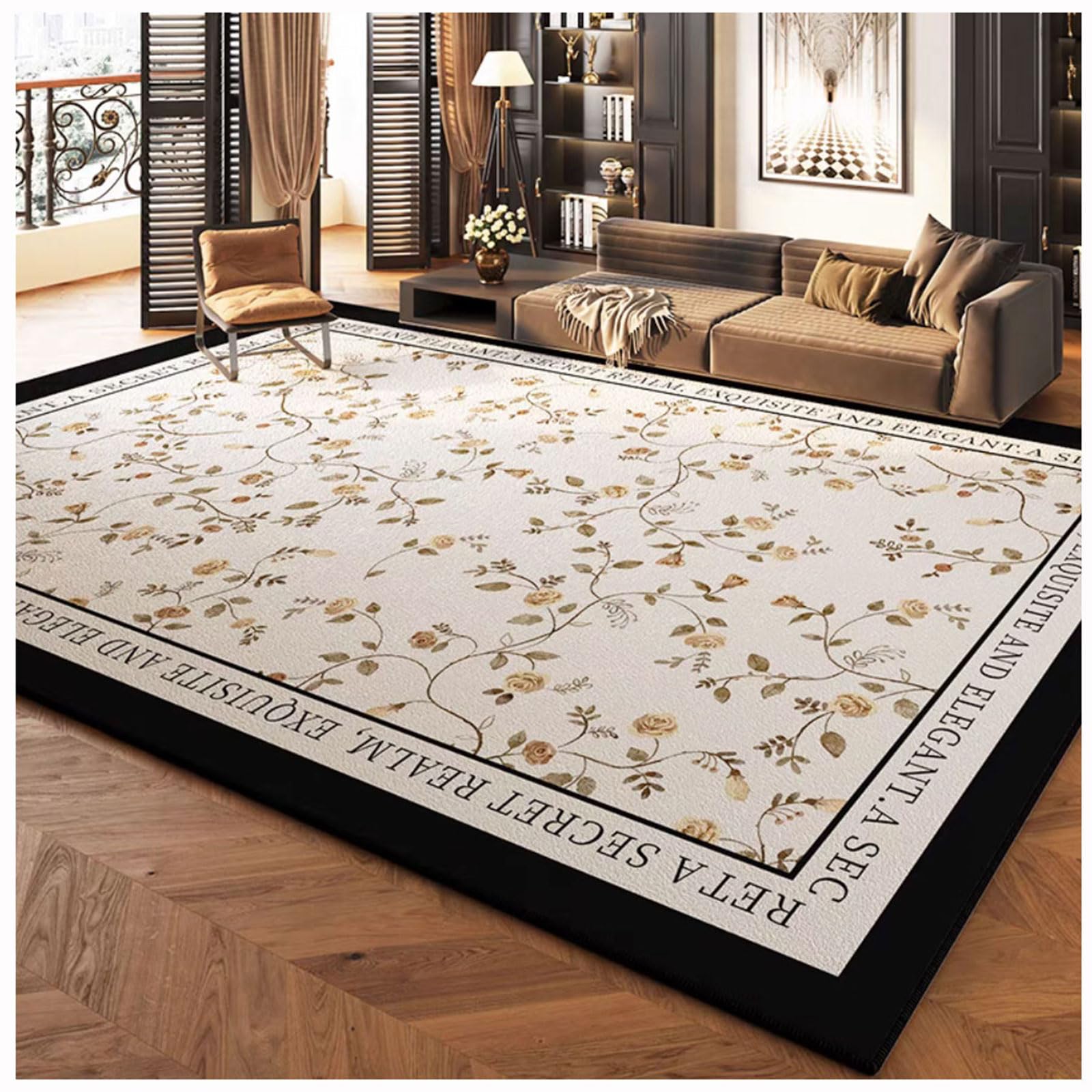 ZTGL Dywan Vintage, duży dywan do salonu, dywan do sypialni, dywaniki antypoślizgowe do jadalni pod stół, dywany do wnętrz,D,240x400cm