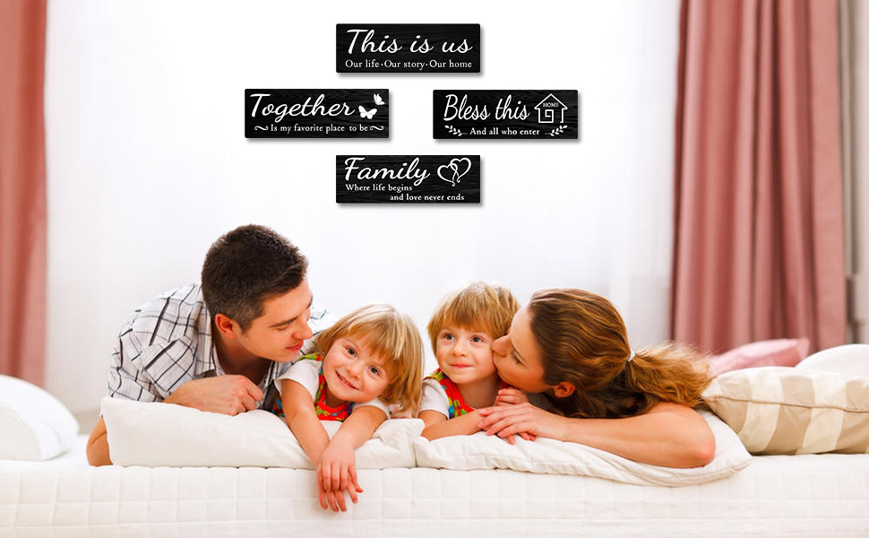 Amazon.com: 4 PCS Home Wall Decor Signs, IDATOO Rustic Wooden