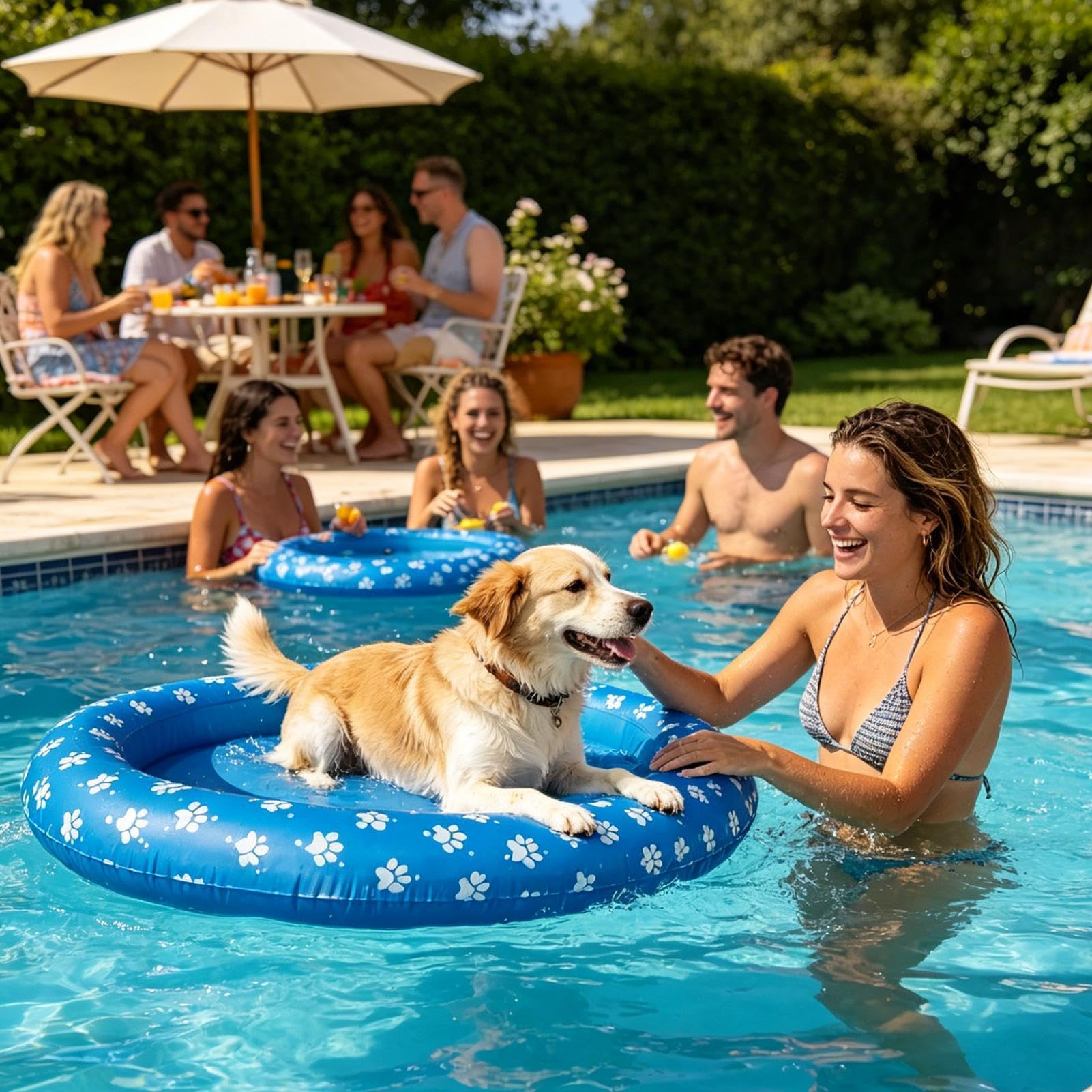 Zattera galleggiante per piscina per cuccioli - Lettino gonfiabile portatile sicuro e confortevole per animali domestici, tappetino da nuoto antiscivolo durevole per cani, galleggiante estivo leggero