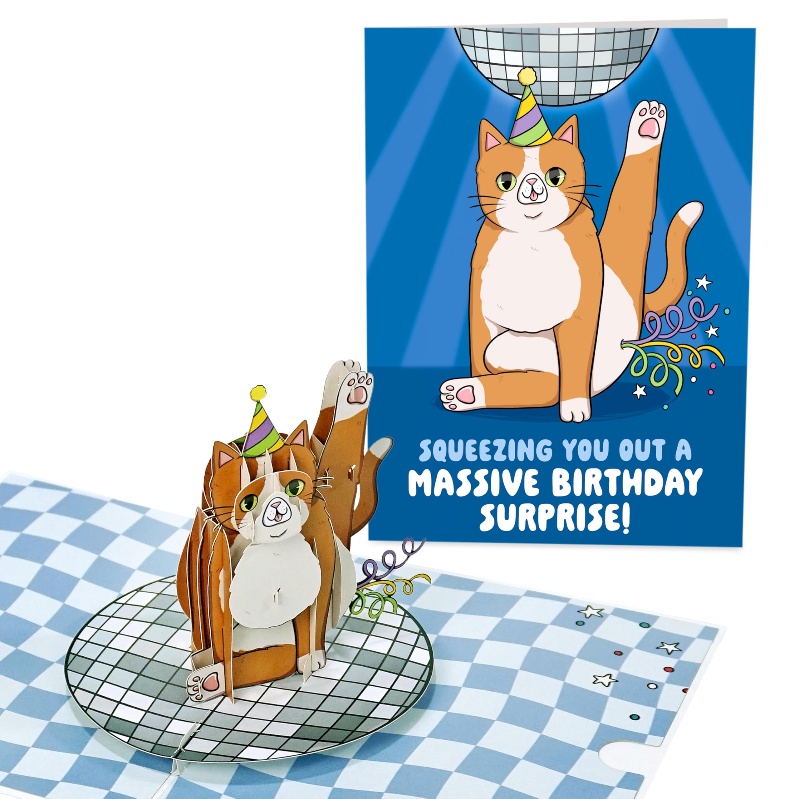 Central 23 Pop Up Birthday Cards For Women Funny - Cat Birthday Card Popup - 3D Greeting Cards For Fur Mom Dad Parents - Comes With Cute Stickers