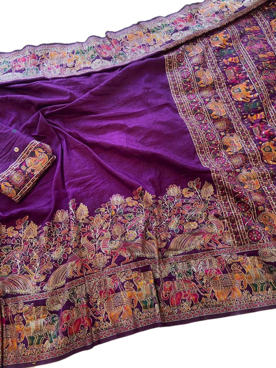 orbexa New beautifully Design kashmiri modal silk zari weaving work saree with unstitched blouse Piece-picture-25