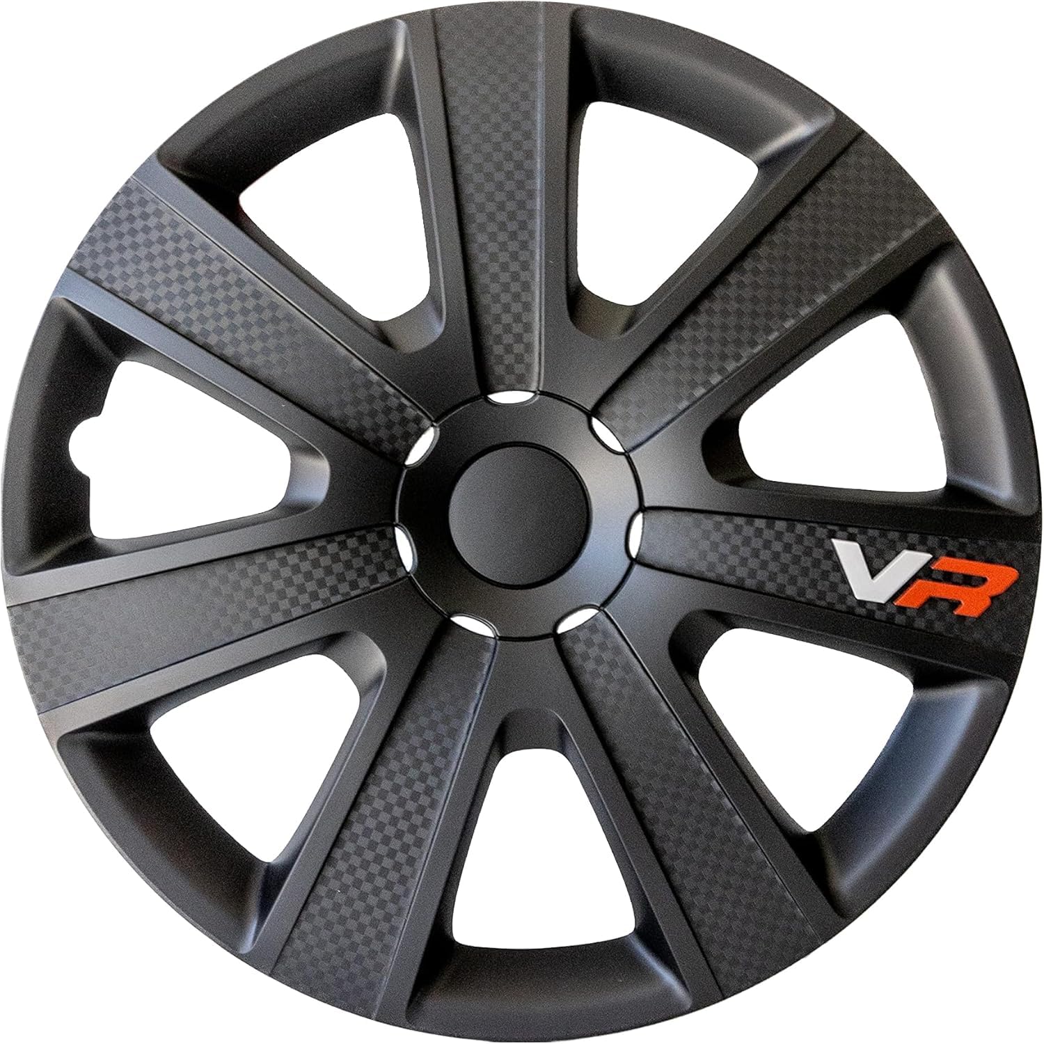 Alpena VR Carbon Vehicle Wheel Covers, Premium European-Made Rim Covers with 3-Step Retention System, Durable Hub Caps Fits Most Steel Wheels, Set of 4, 15 Inch