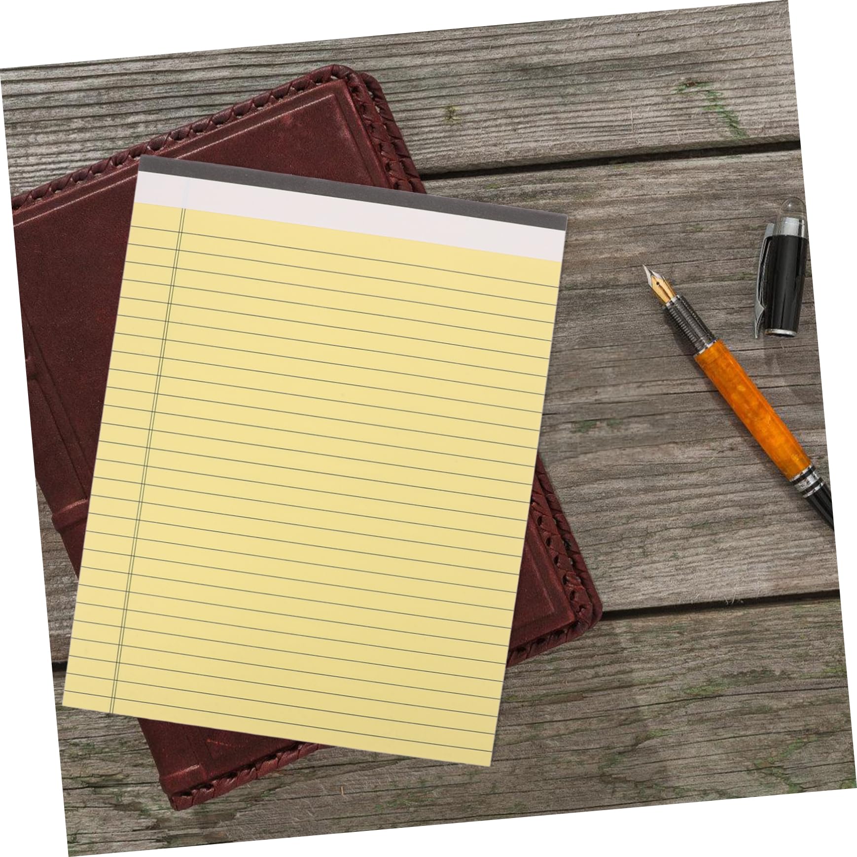 Blocchi Note Legali Gialli 10 Pezzi Stampa Fronte-retro e Carta Spessa, 30 Pagine Ciascuno, per Appunti e Uso Ufficio Quotidiano