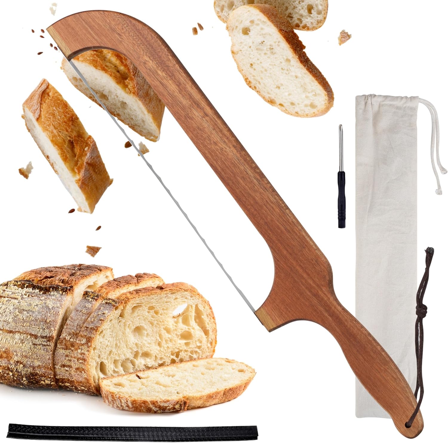 Sourdough Bread Knife,Bread Slicer, 15.7'' Serrated Bread Slicer for Homemade Bread with Reliable Sourdough Crafting, Ergonomic Handler, Premium Sharpness Blade (Original - Right Handed)