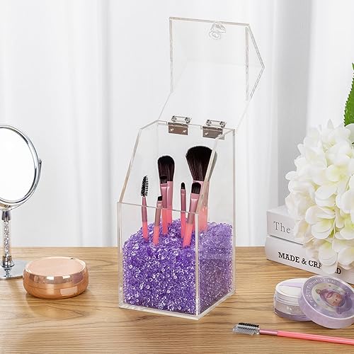 Miniatura 6 de Relleno de jarrón para centros de mesa, decoración del hogar, 8700 piezas de confeti de mesa de diamantes morados, gemas de plástico falsas para