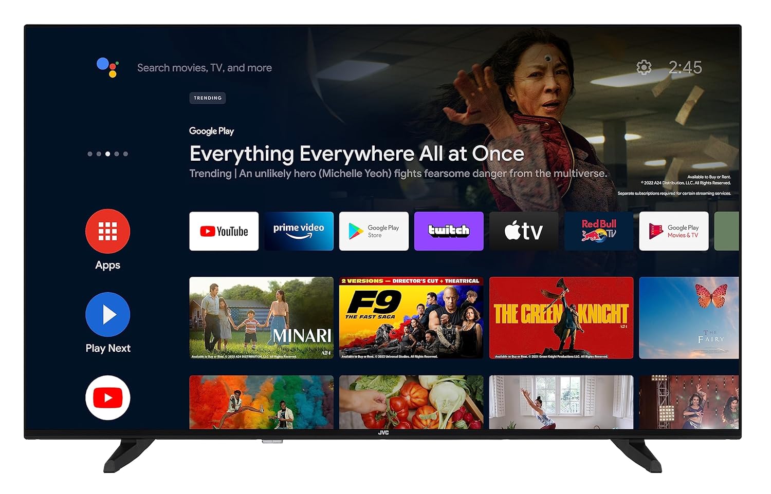 JVC LT-50VA3355 50 Zoll Fernseher/Android Smart TV (4K Ultra HD, HDR Dolby Vision, Triple-Tuner, Bluetooth, Dolby Atmos) [2023], Schwarz