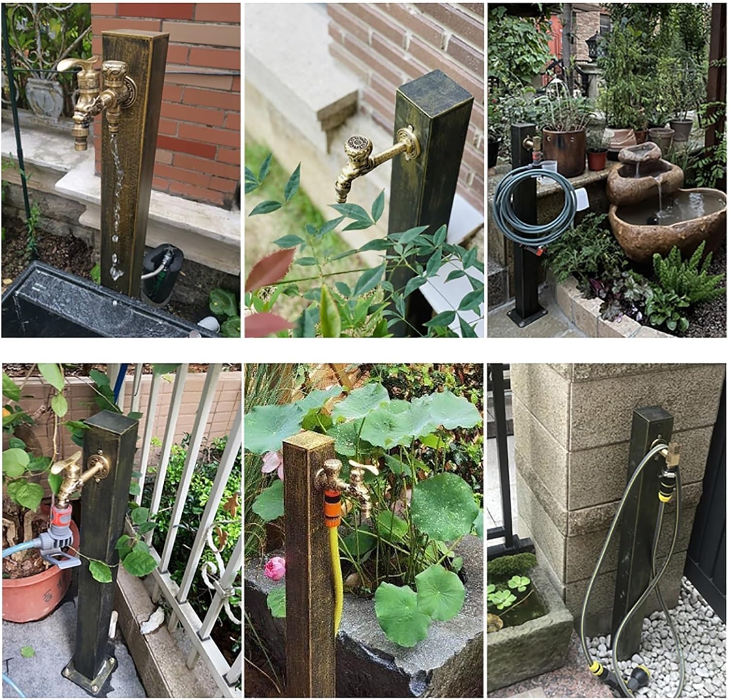 Freestanding 304 Stainless Steel Outdoor Water Fountain - Vertical Garden Tap & Column for Courtyards, Parks, and Decorative Landscaping