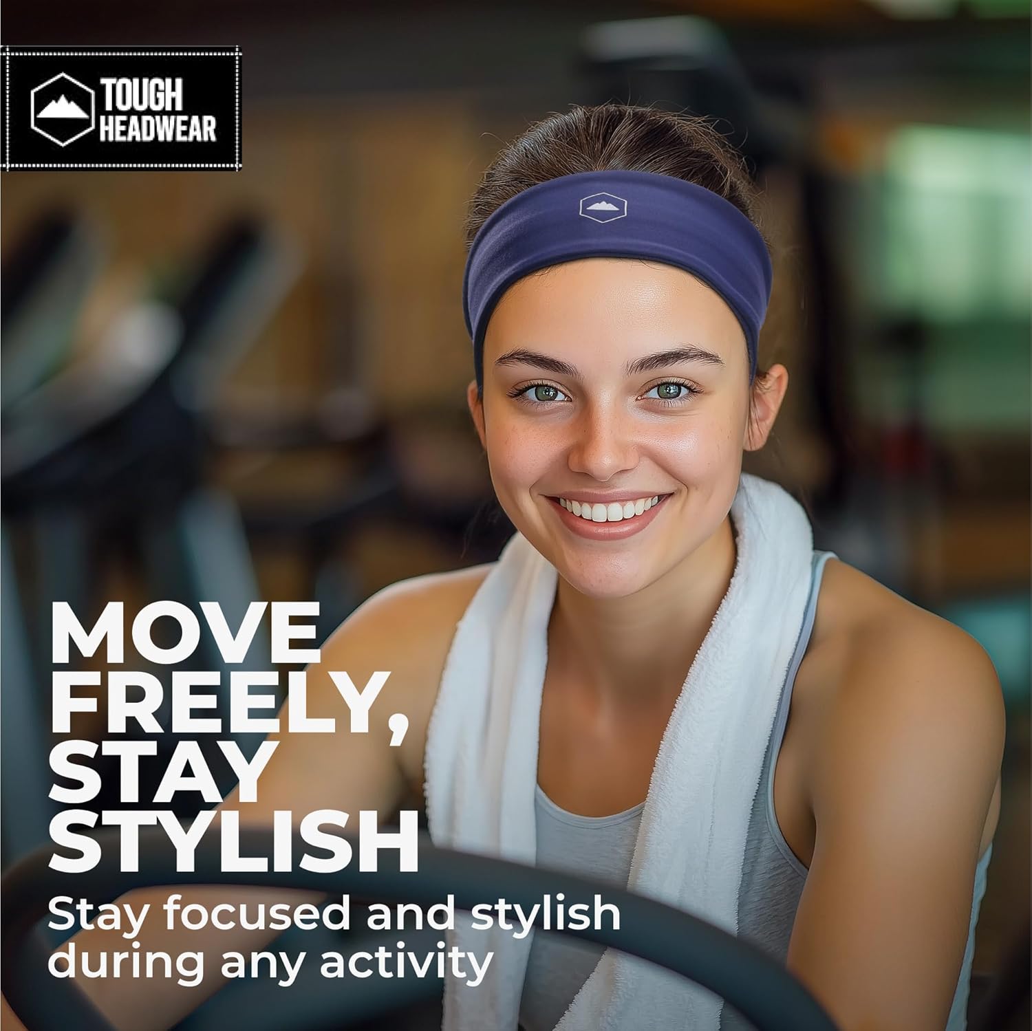 Tough Headwear Workout Headband Set - Sweat-Wicking Sweat Band - Non-Slip Gym Accessories for Men - Wide Headband Pack - Image 2