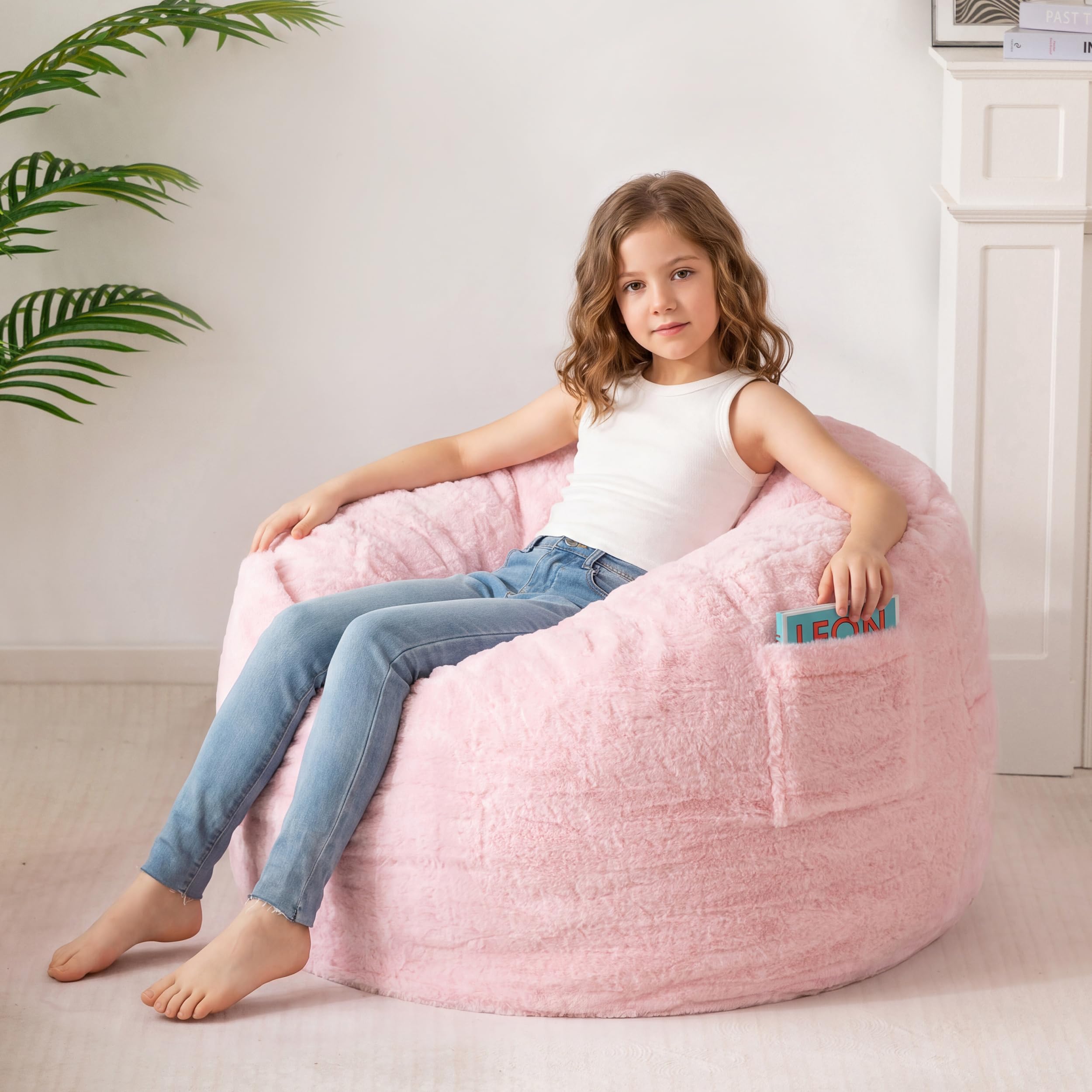 MAXYOYO Bean Bag Chair, Soft Bean Bag Sofa with Supportive Foam Filling
