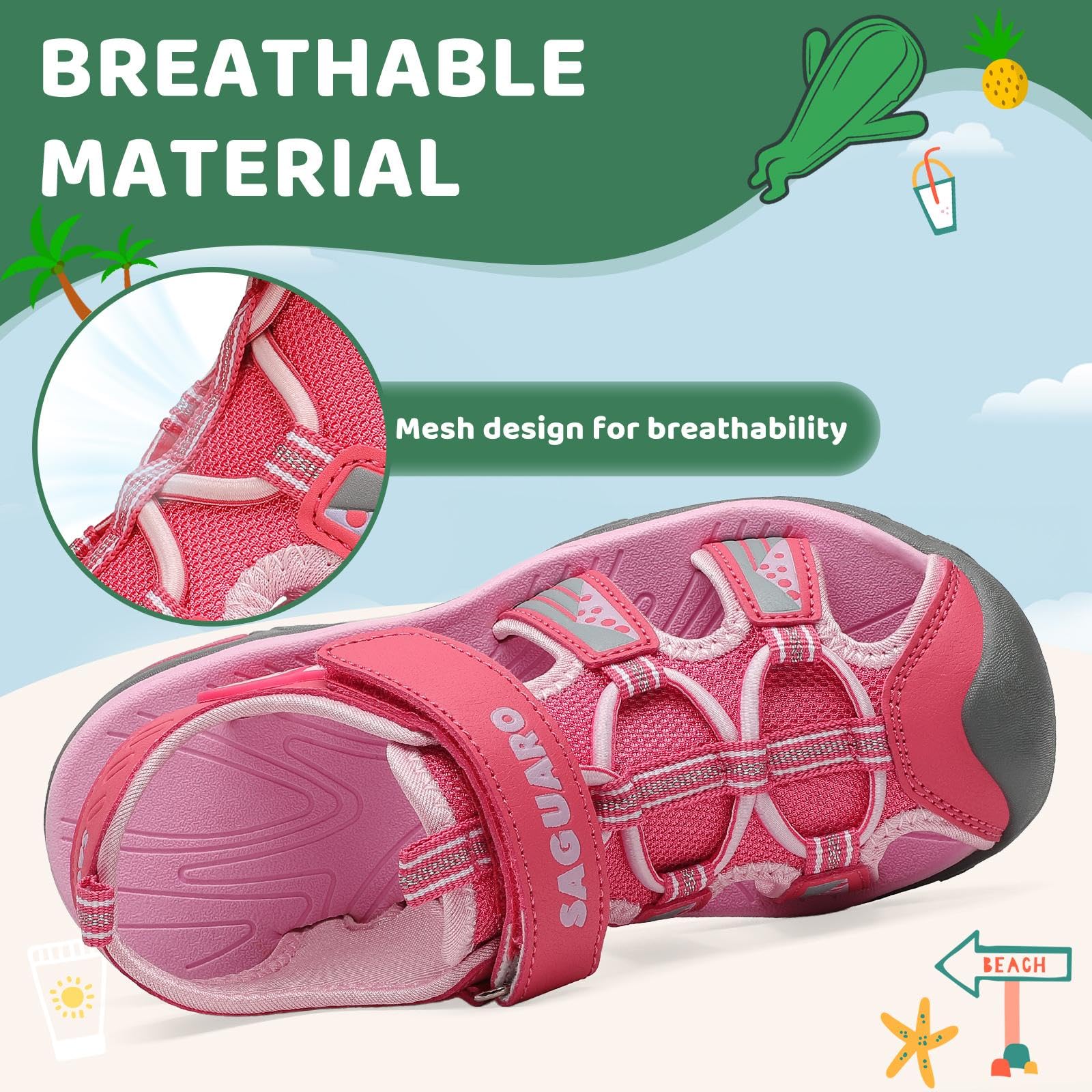SAGUARO Sandali Bambino Estivi Beach Bambina Sport Outdoor Sandali Gr.25-38 EU