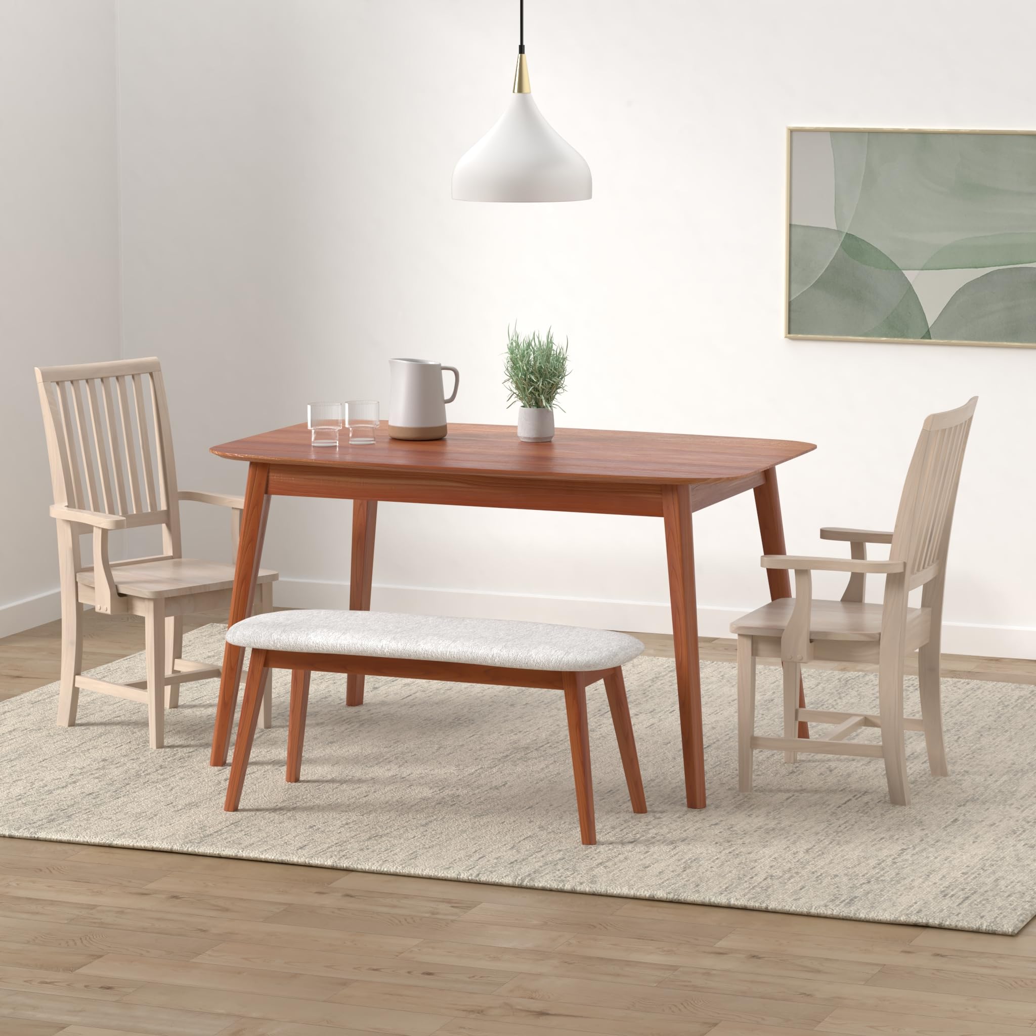 Mission Side Chair with Arms Solid Parawood, construcción de asiento de caja, cocina/comedor, 55.88cmde ancho x 53.34cmde profundidad x 99.06cmH, 225 libras de peso de 2