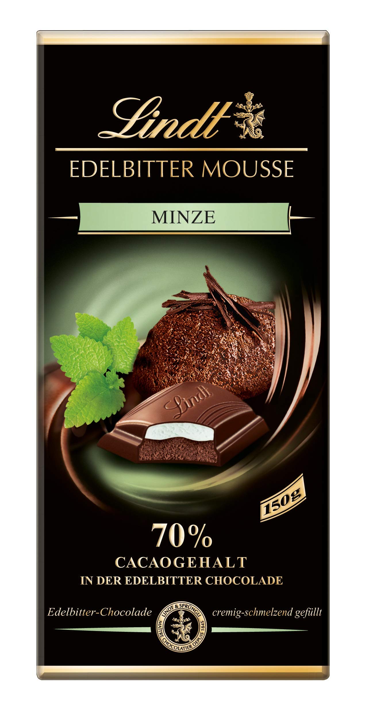 Lindt & Sprüngli Edelbitter Mousse, Minze, 13er Pack (13 x 150 g)