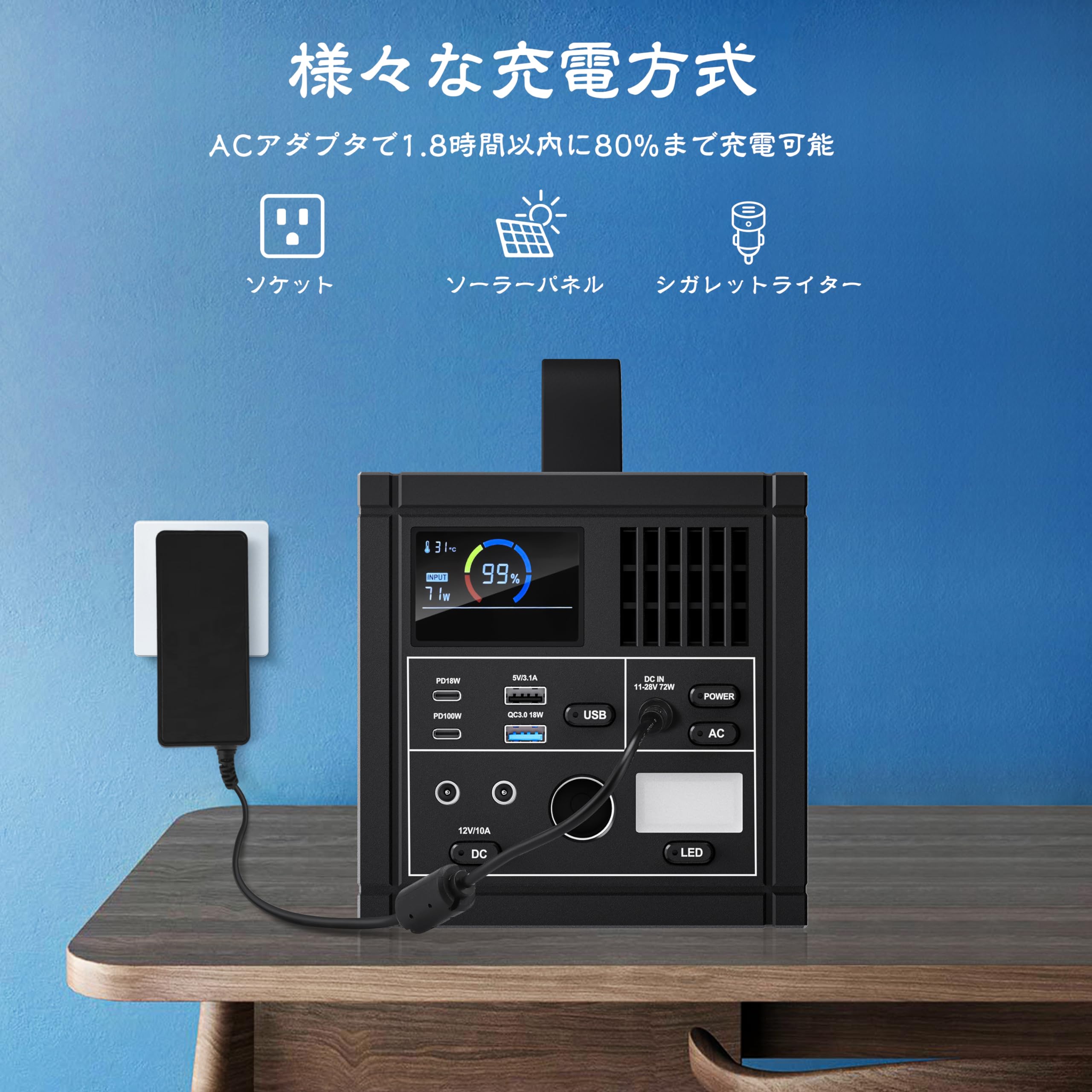 Amazon.co.jp: CMQC ポータブル電源 288Wh 300Wリン酸鉄リチウム家庭用  