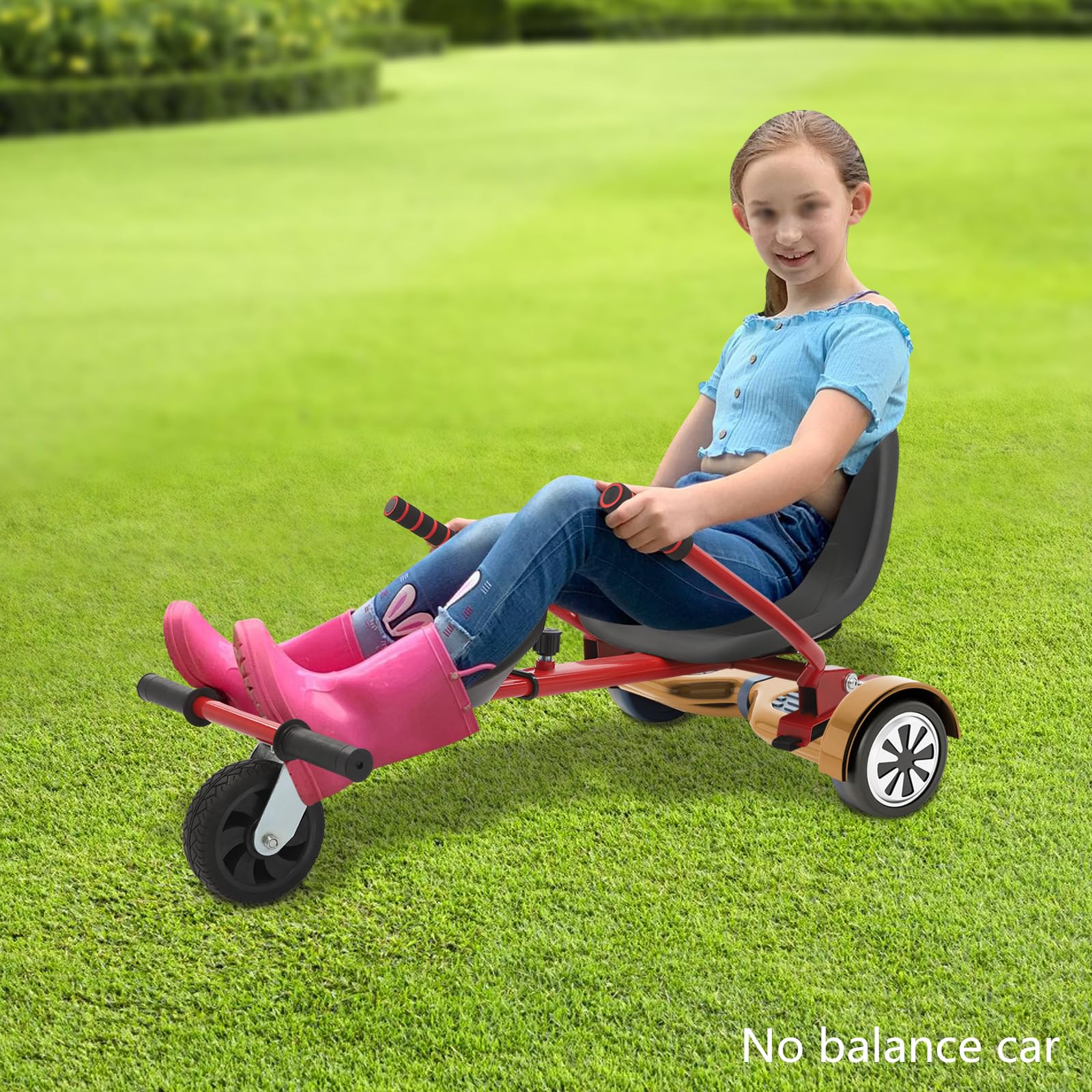 Hoverboard Sitz, Hoverboard mit Sitz verstellbarer, Doppel-Personen-Balance-Roller, Verstellbarer Balancier-Roller für 6,5-10 Zoll, Universal Gokart-Zubehör für Kinder und Erwachsene (Schwarz)
