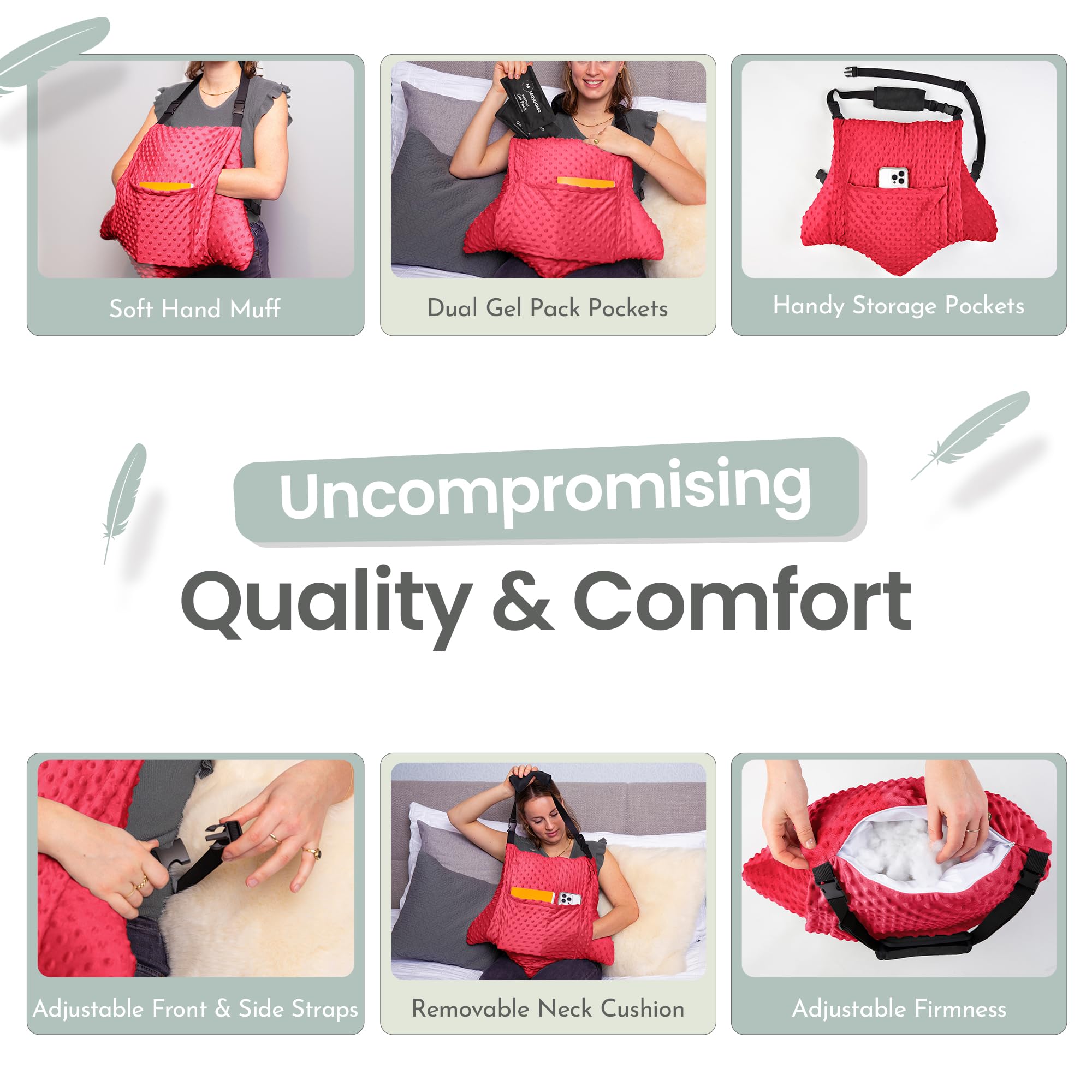 Coussin d'hysterectomie post-chirurgie abdominale avec poche confortable pour poches de chaleur du ventre, incision du ventre, cadeau pour femme, patients, noir à pois