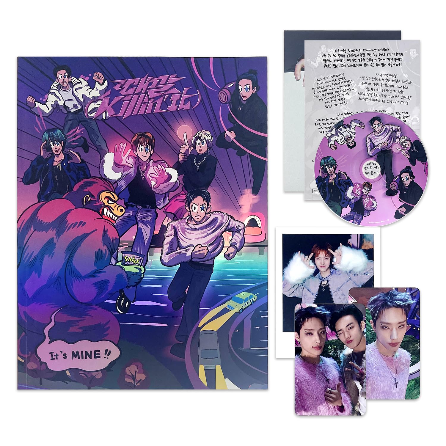 P1Harmony - 1st Album [Killin' It] (P1us Edition VER.) Photo R + Thanks to Postcard + Folded Poster + Polaroid + Init Photo Card + Selfie Photo Card + 3 Extra Photocards