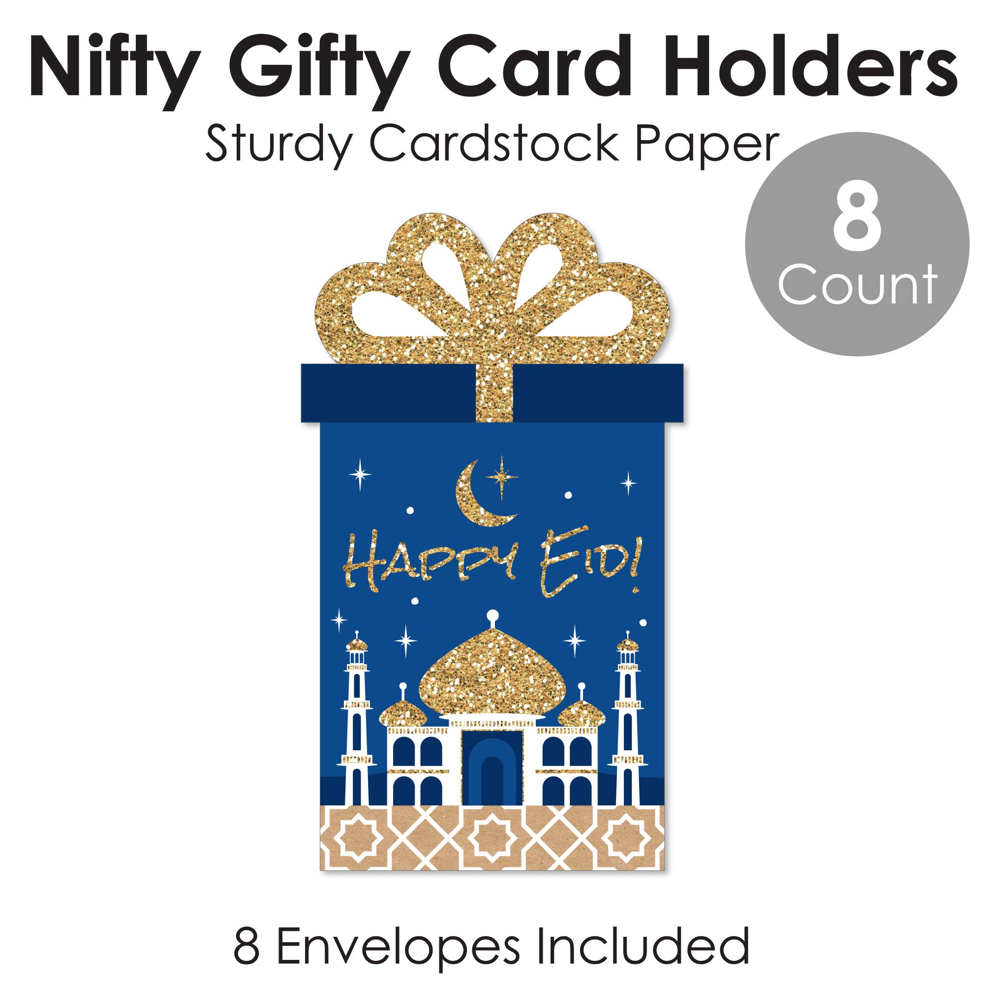 Ramadan – Eid Mubarak Geld- Und Geschenkkartenhalter, 8 Stück Mit Umschlägen, Größe 12,7x17,8 Cm, Made In USA