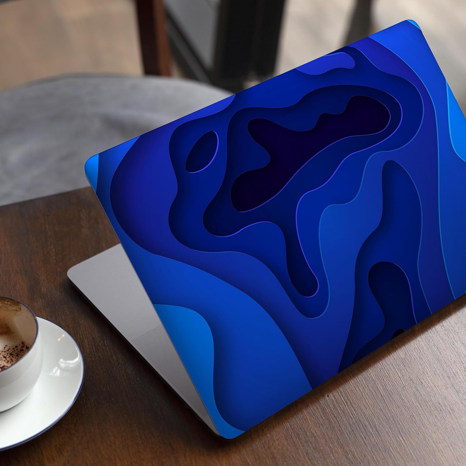 DesignSkinz - Compatible with MacBook Pro 13" M1/M2 (A2338) - Skin Decal Protective Scratch Resistant Vinyl Wrap - 3D Blue Abstract Paper Cuts V1