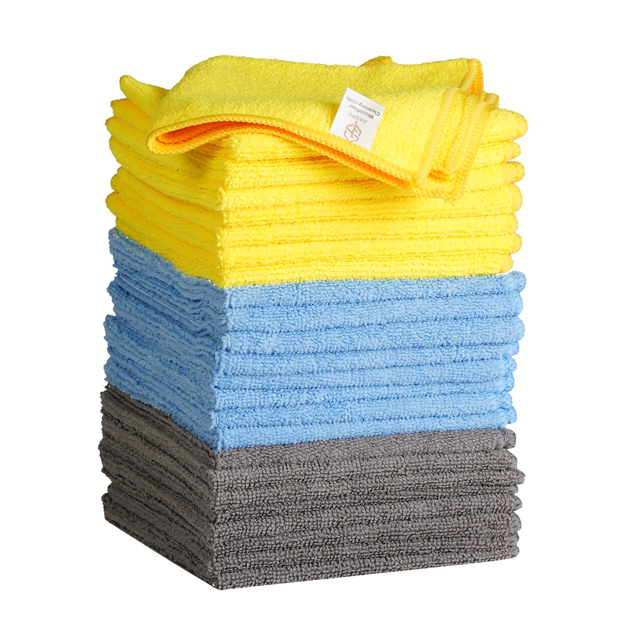 Photo 1 of (Pack of 2) JIASHU Microfiber Cleaning Cloth, Highly Absorbent Cleaning Supplies, Lint Free Cloths for Multiple-use, Powerful Dust Removal Cleaning Rags for House, Kitchen, Car Care (24 Pack, 11.8x11.8 Inch) 24 11.8x11.8