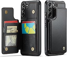 Vinich for Samsung Galaxy S22 Wallet Case with Card Holder, RFID Blocking Credit Slots Kickstand Shockproof Phone Cover Fit for Galaxy S22 6.1" Black